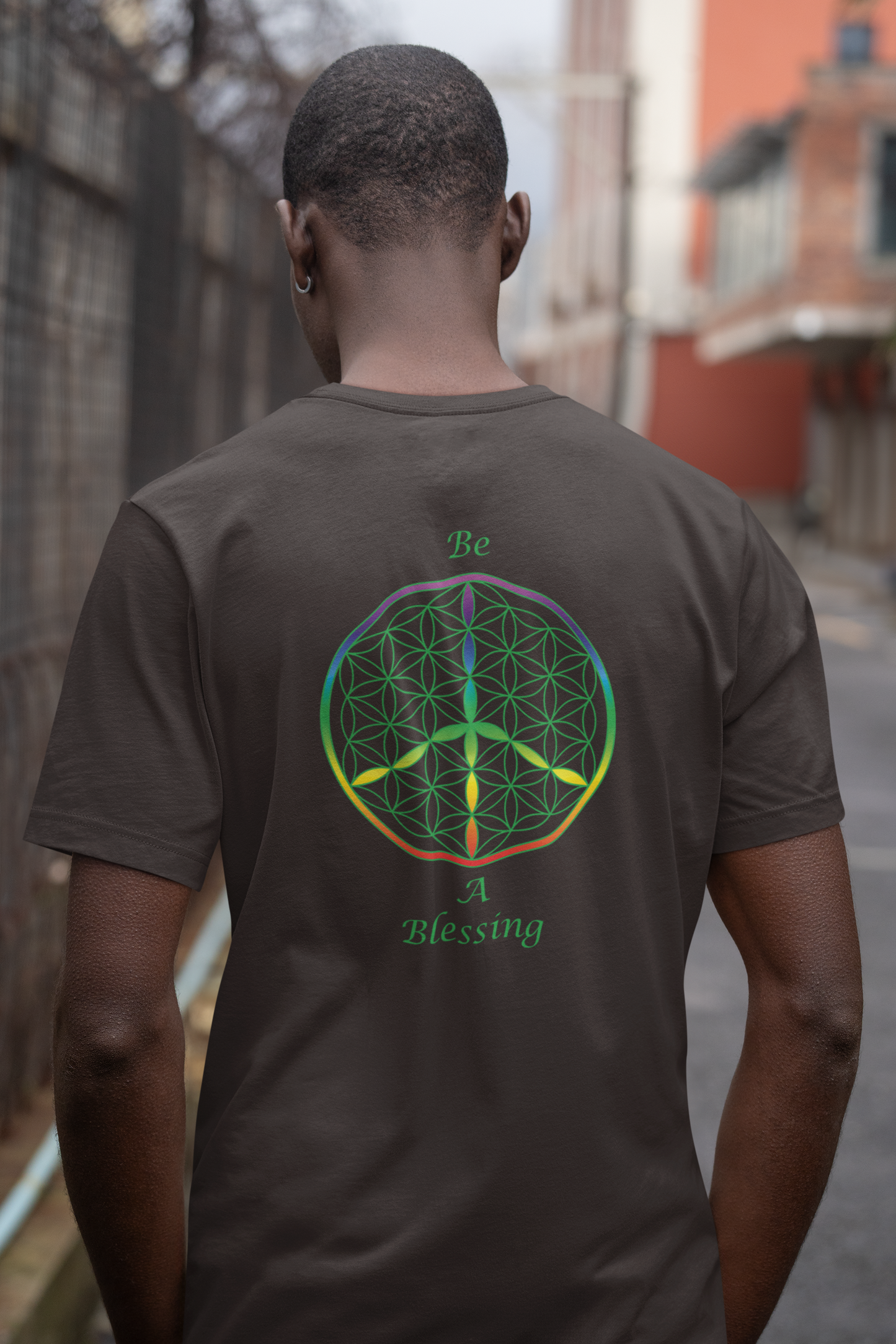 Be A Blessing Tee (back, green text)