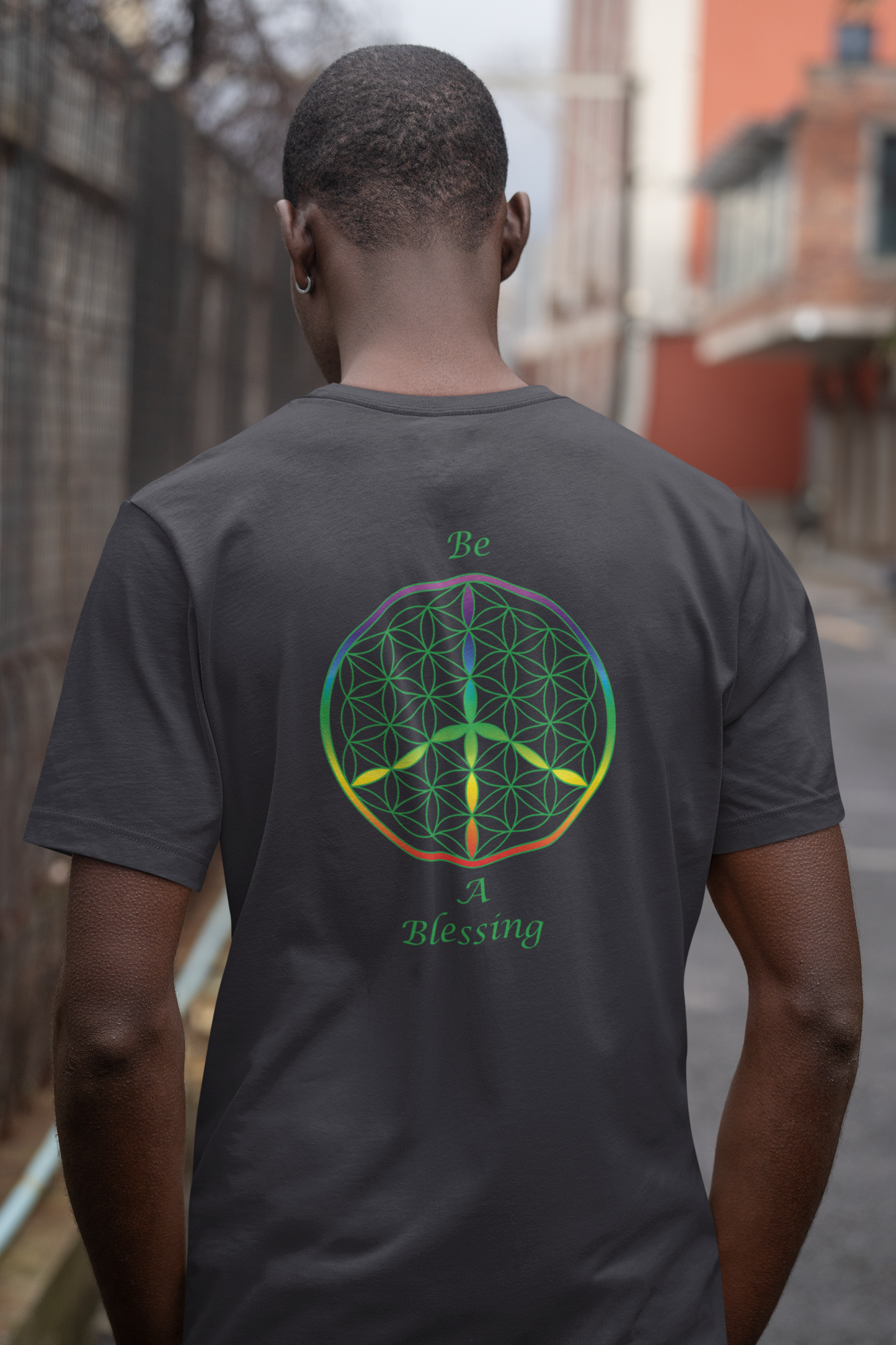 Be A Blessing Tee (back, green text)
