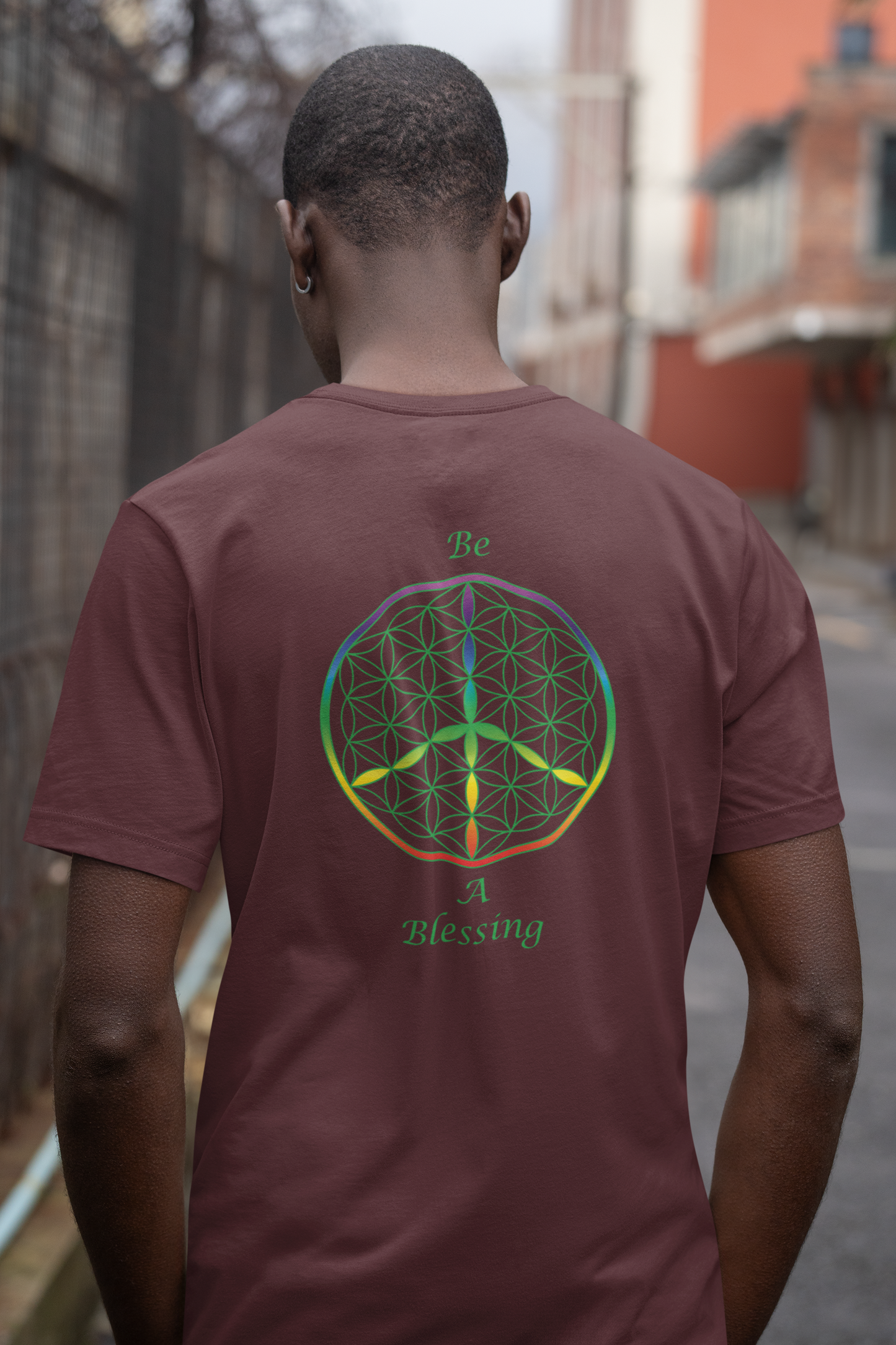 Be A Blessing Tee (back, green text)