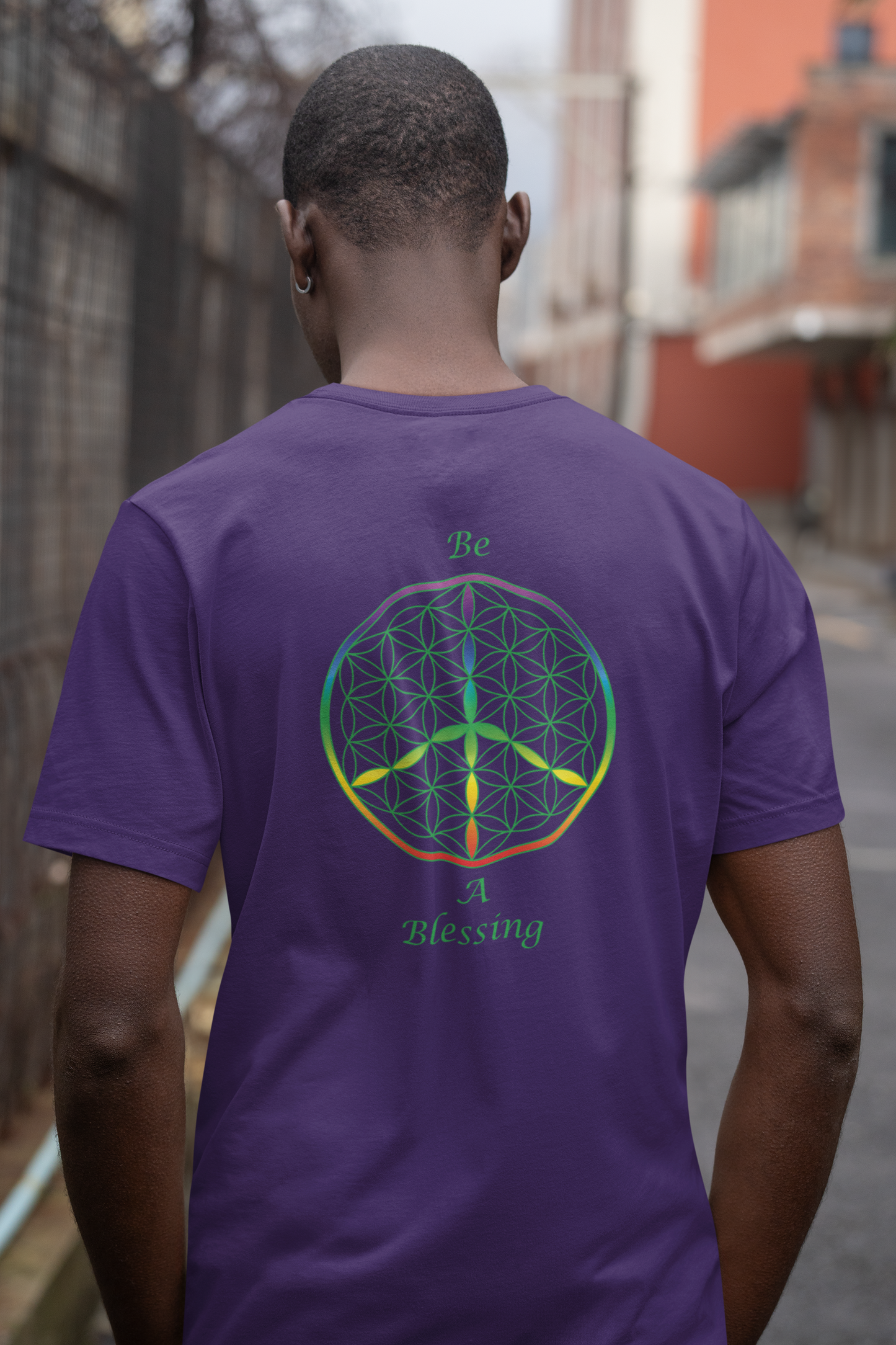 Be A Blessing Tee (back, green text)