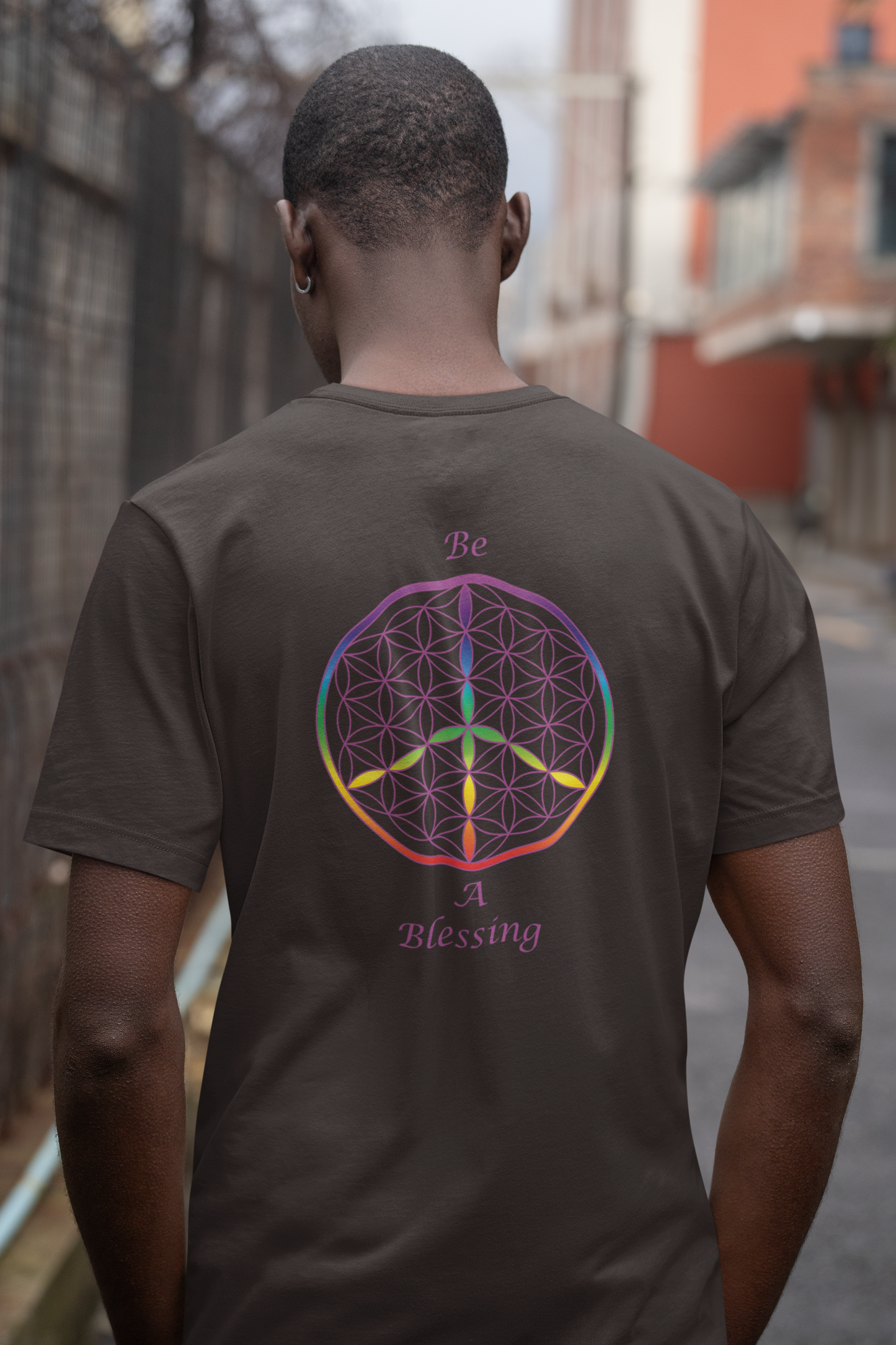 Be A Blessing Tee (back, violet text)
