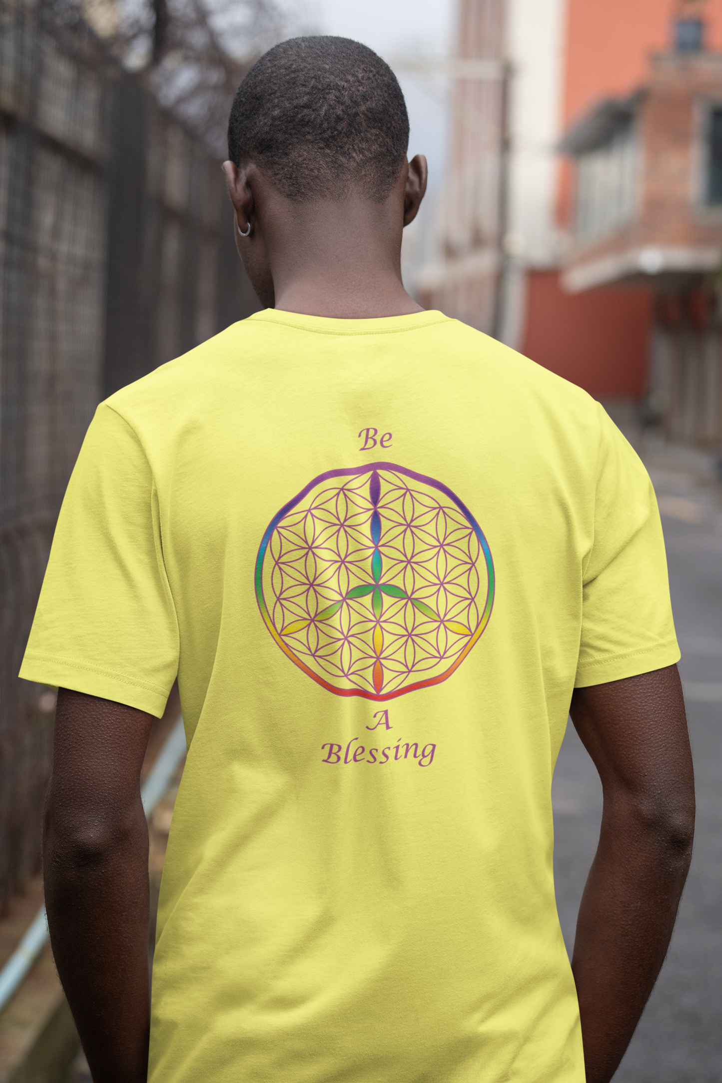 Be A Blessing Tee (back, violet text)