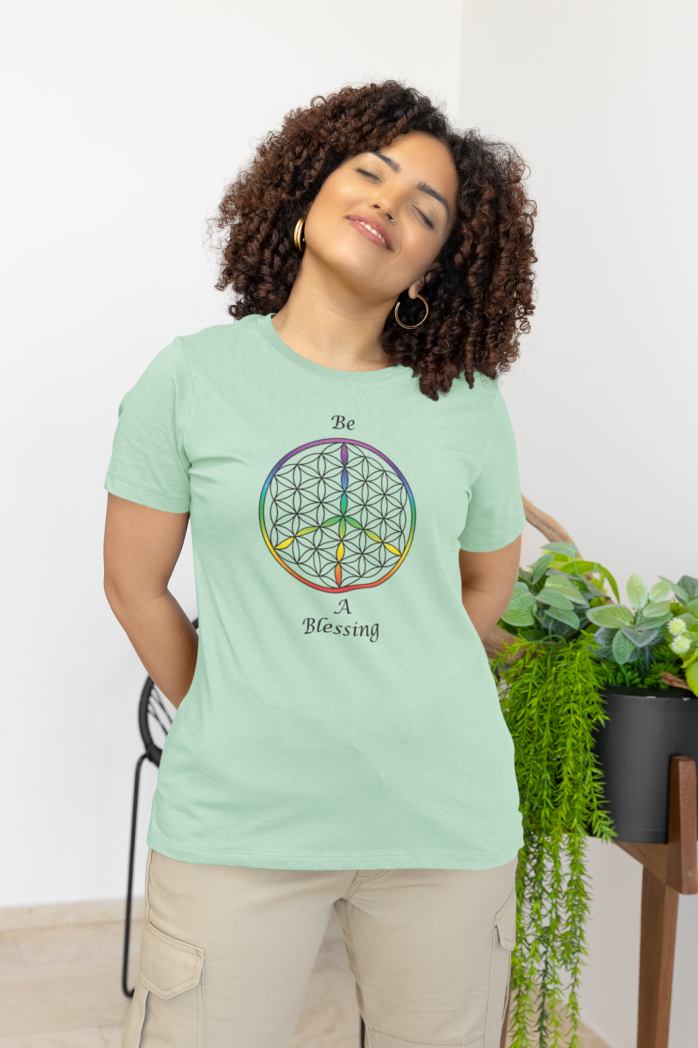Be A Blessing Tee (front, black text)