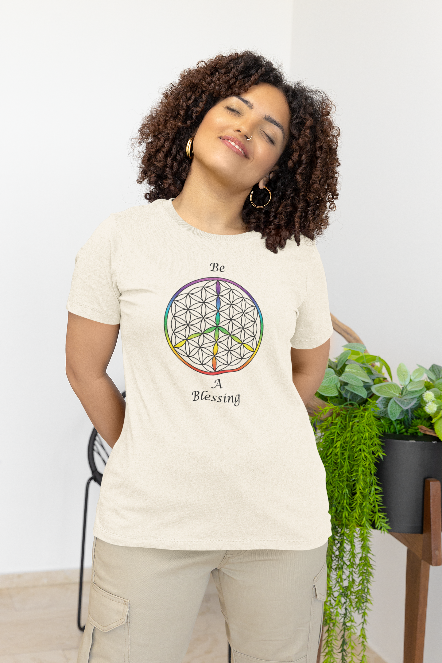 Be A Blessing Tee (front, black text)