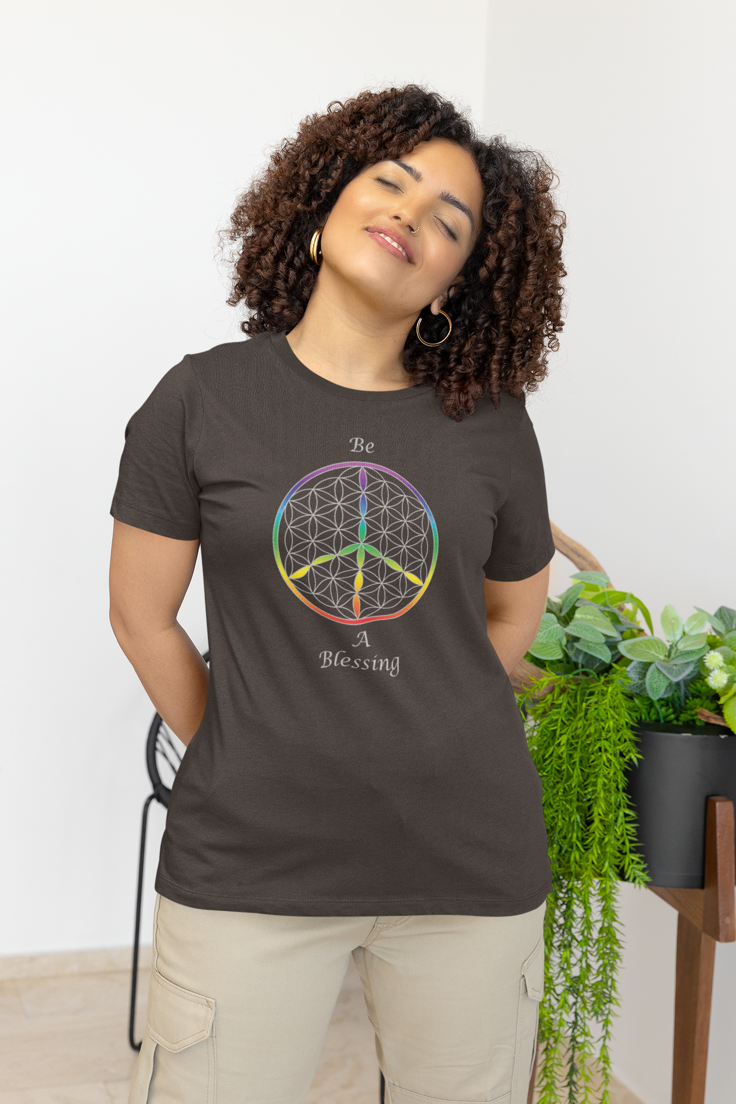 Be A Blessing Tee (front, silver text)