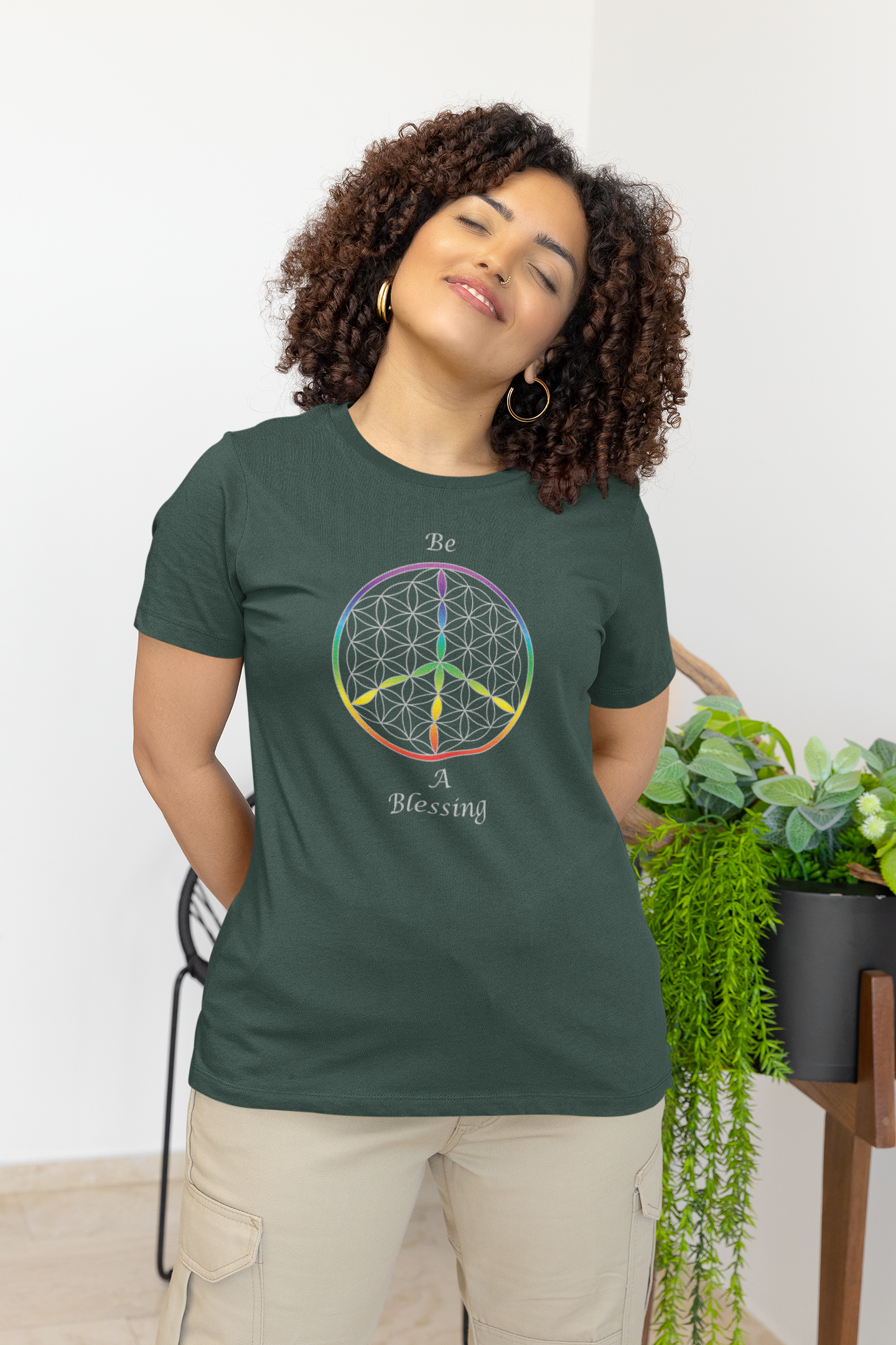 Be A Blessing Tee (front, silver text)