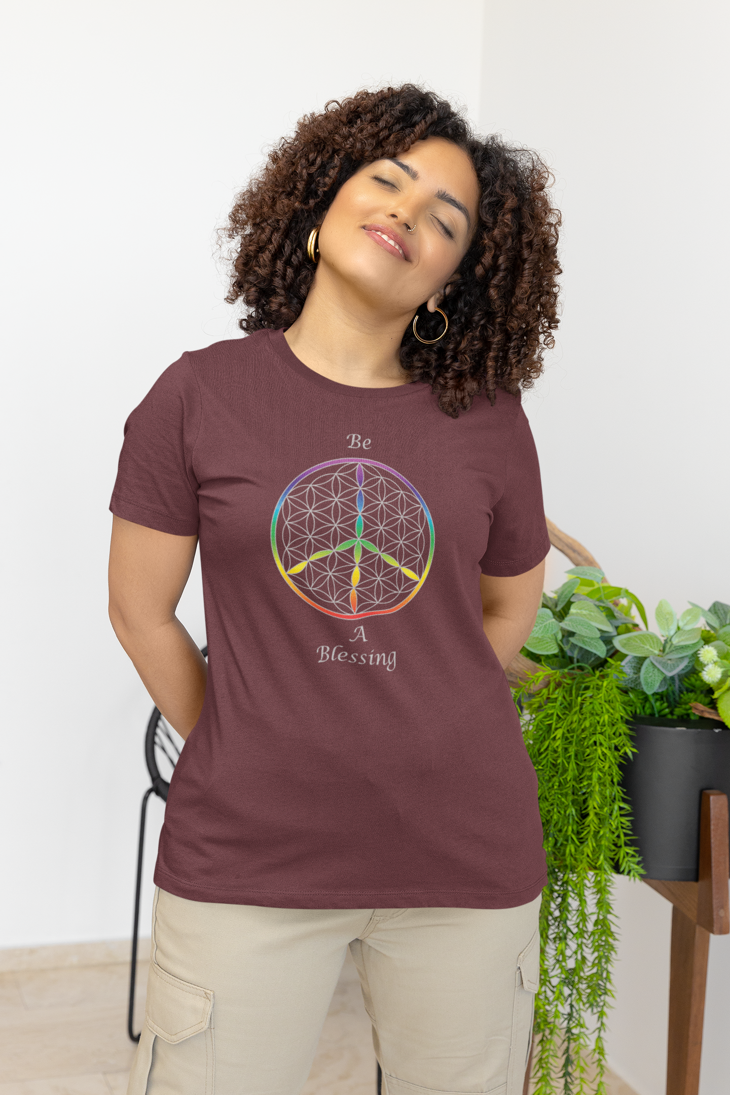 Be A Blessing Tee (front, silver text)