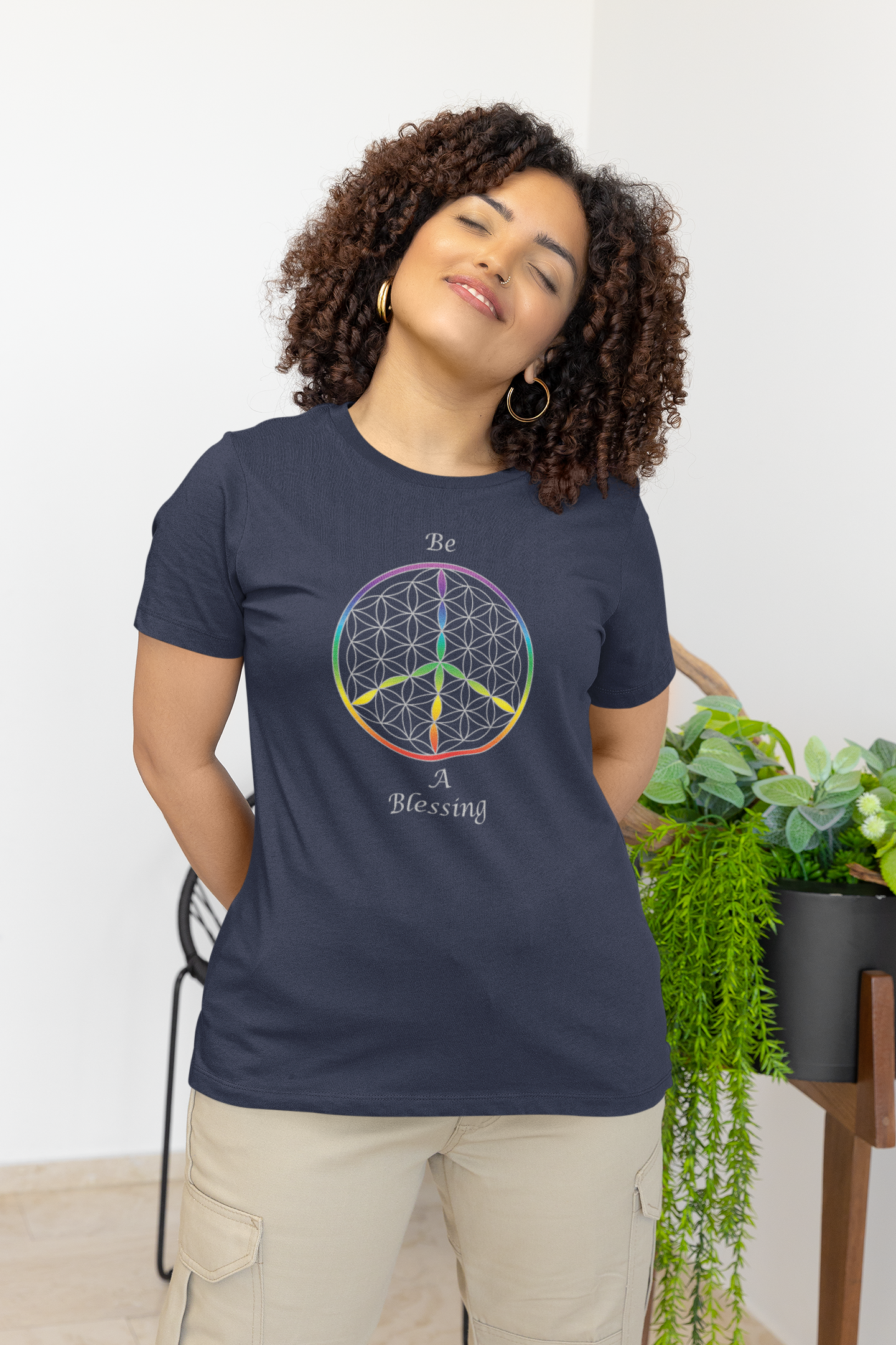 Be A Blessing Tee (front, silver text)