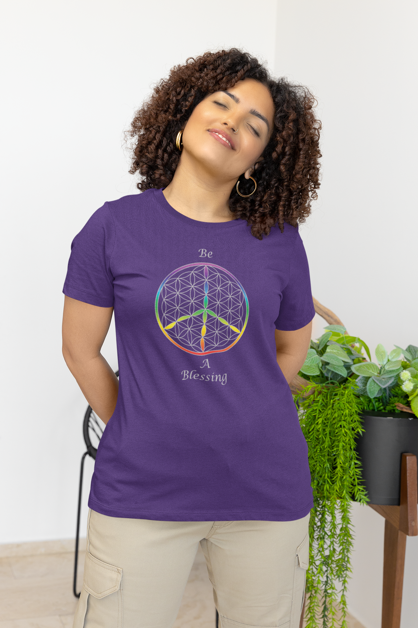 Be A Blessing Tee (front, silver text)