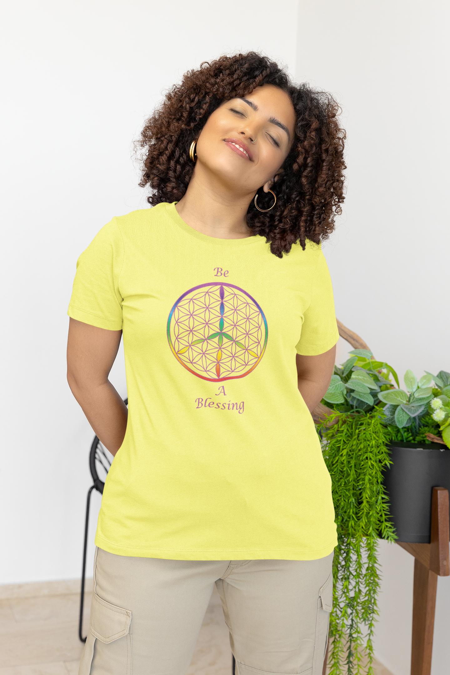 Be A Blessing Tee (front, violet text)