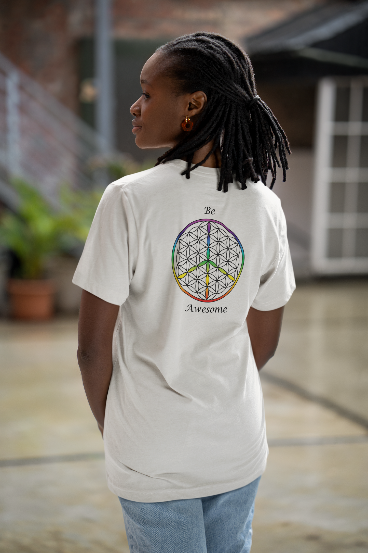 Be Awesome Tee (back, black text)