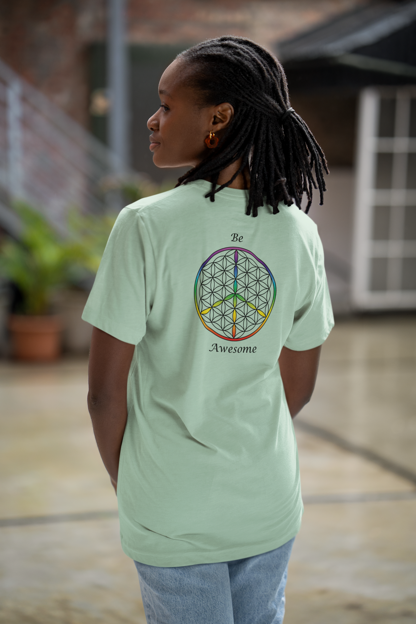 Be Awesome Tee (back, black text)