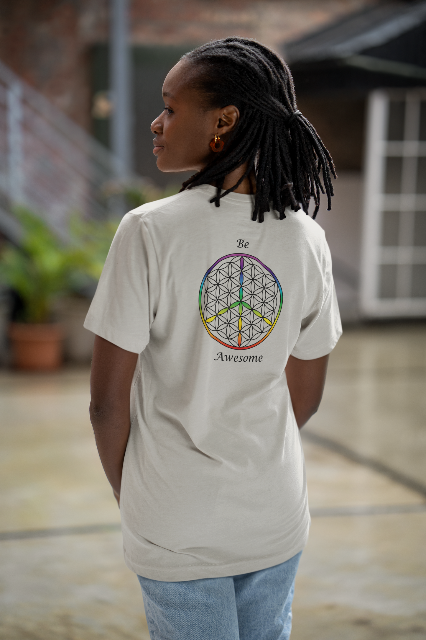 Be Awesome Tee (back, black text)
