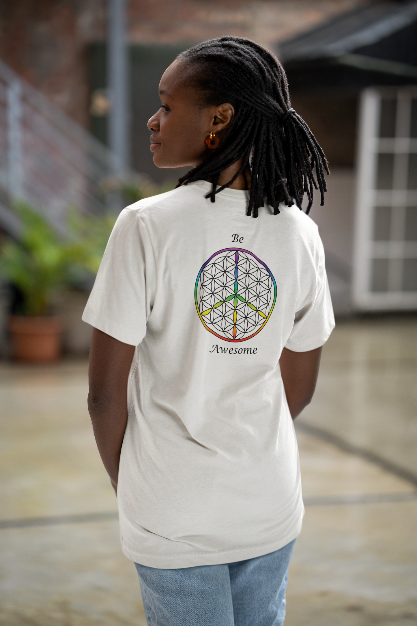 Be Awesome Tee (back, black text)
