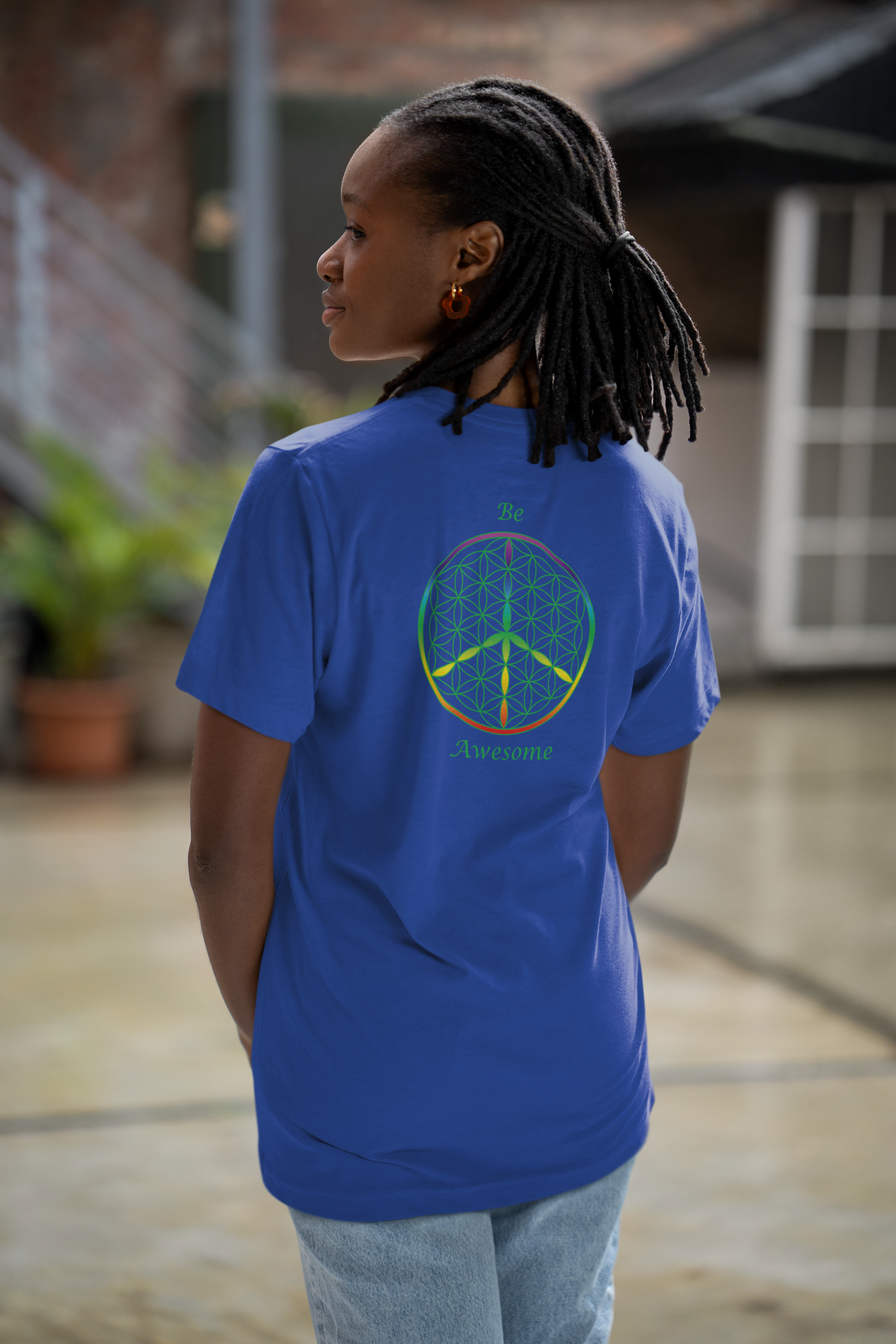 Be Awesome Tee (back, green text)
