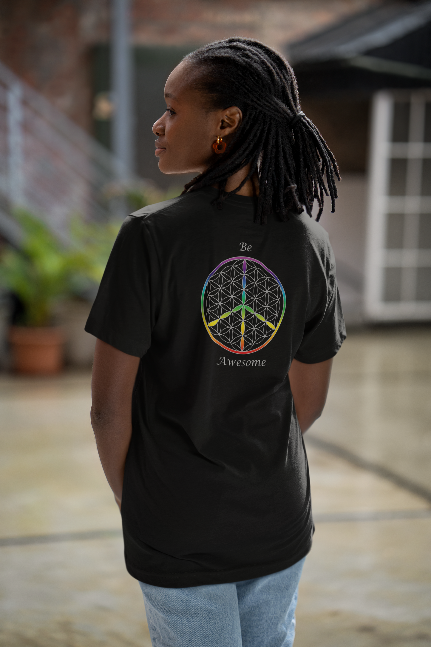 Be Awesome Tee (back, silver text)