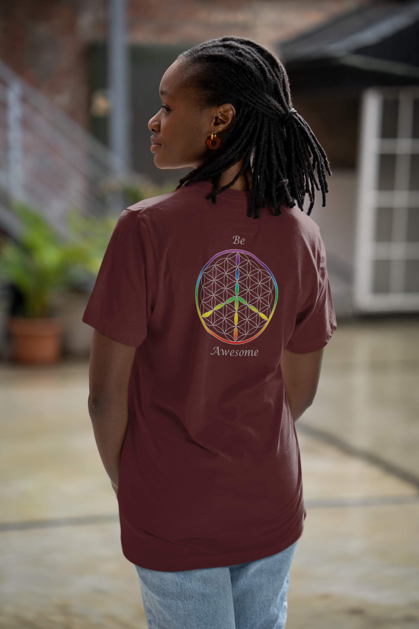 Be Awesome Tee (back, silver text)