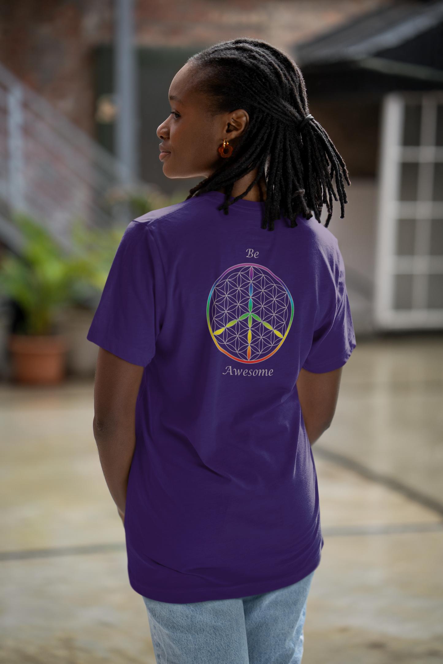 Be Awesome Tee (back, silver text)