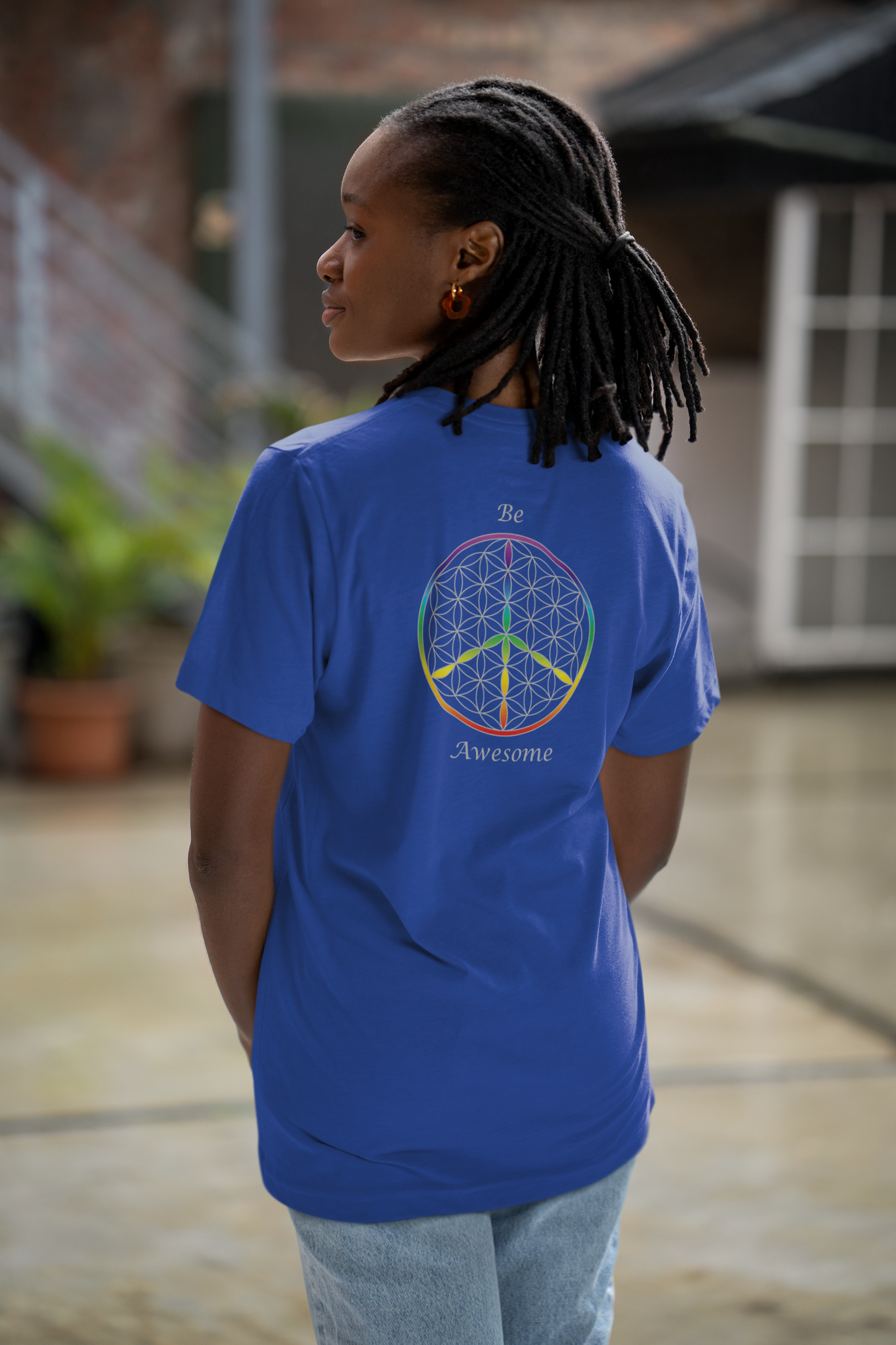Be Awesome Tee (back, silver text)