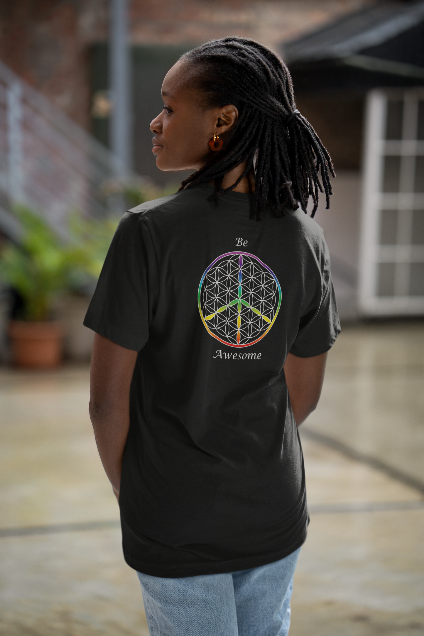 Be Awesome Tee (back, white text)