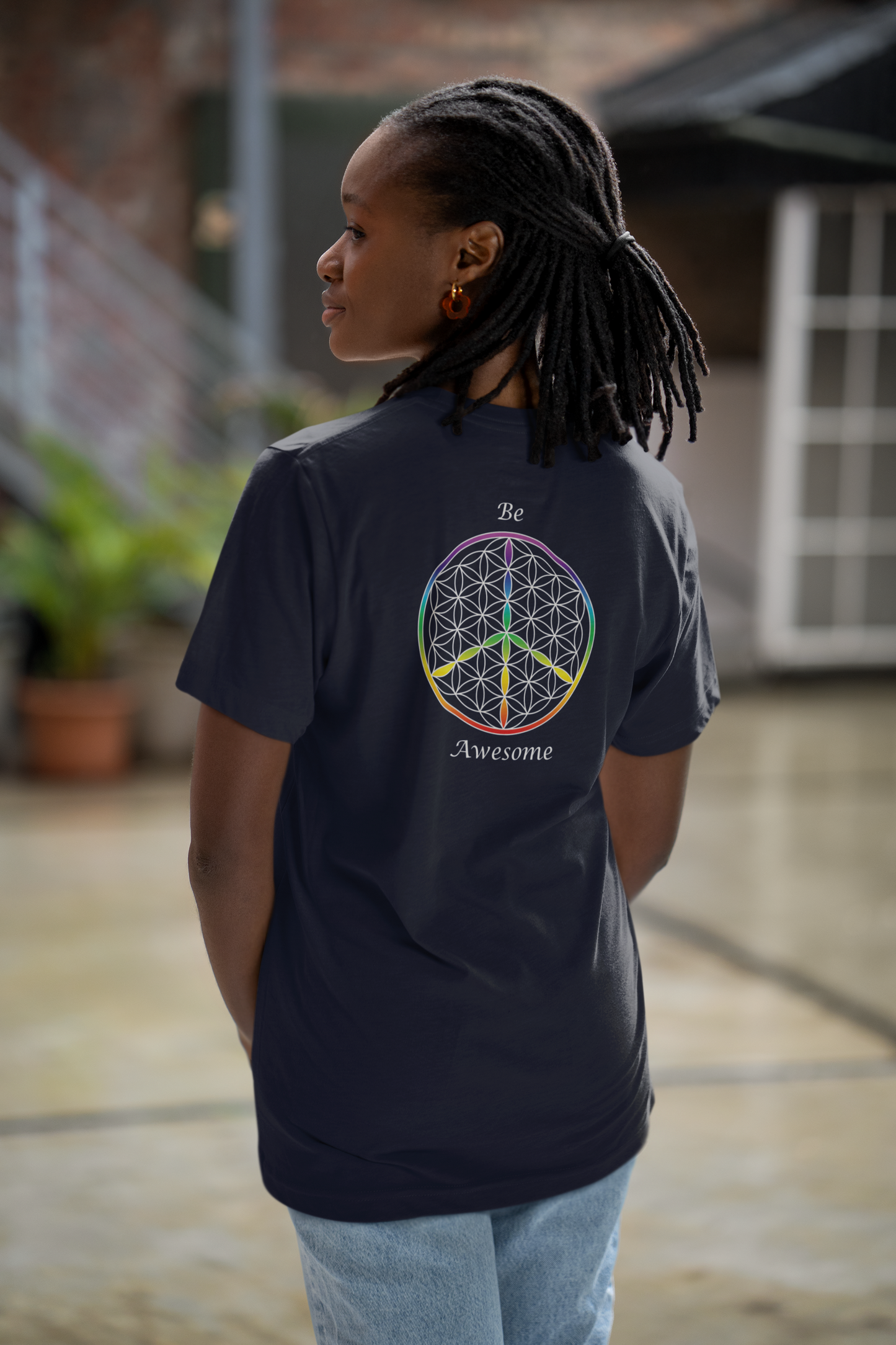 Be Awesome Tee (back, white text)
