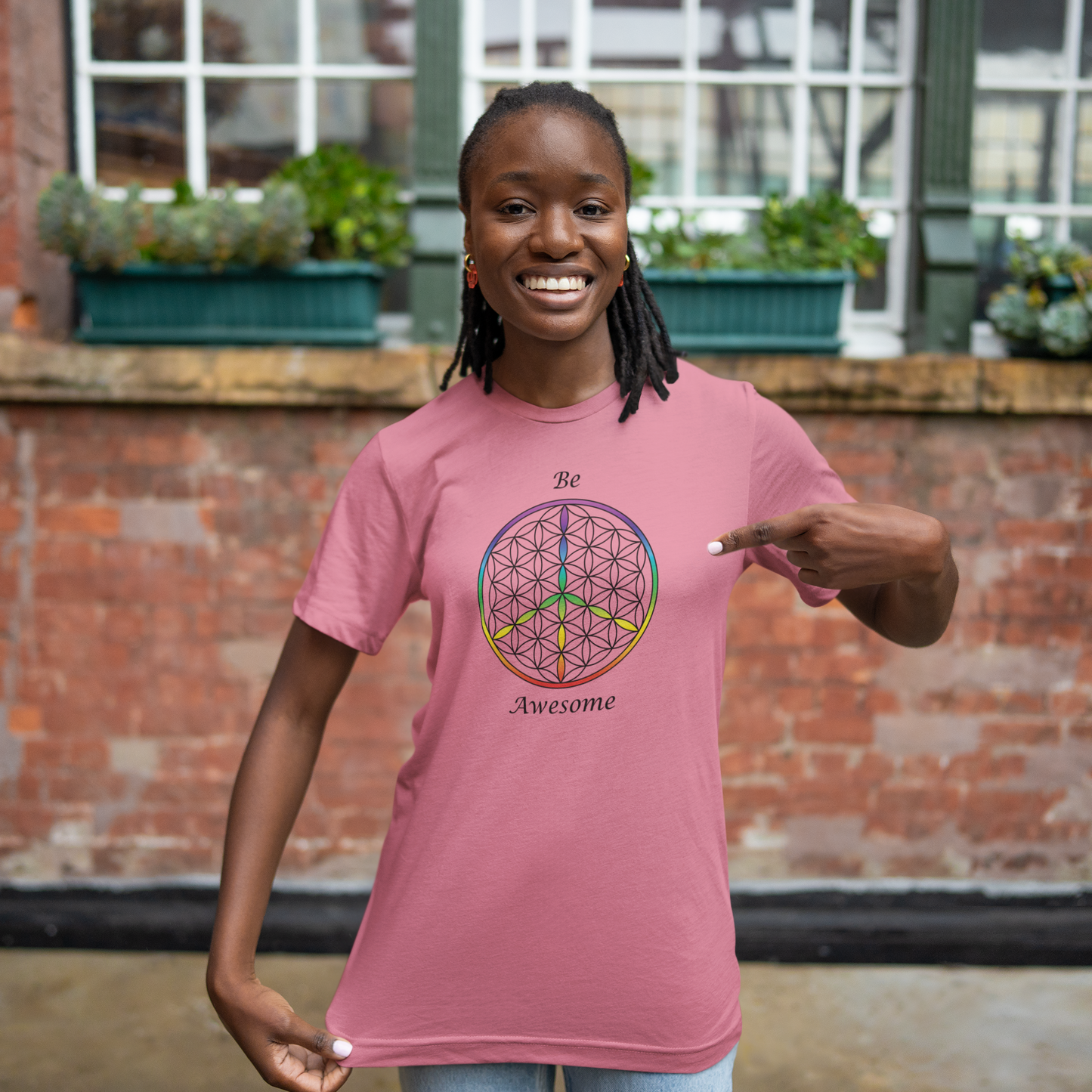 Be Awesome Tee (front, black text)