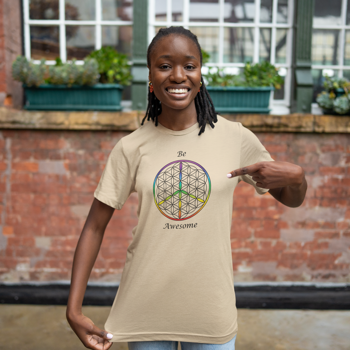 Be Awesome Tee (front, black text)