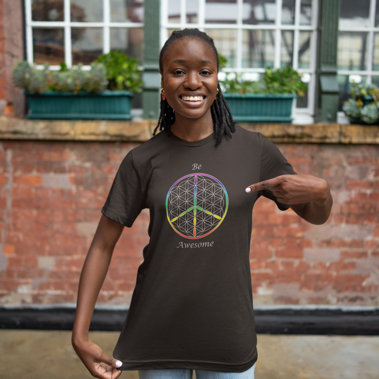 Be Awesome Tee (front, silver text)