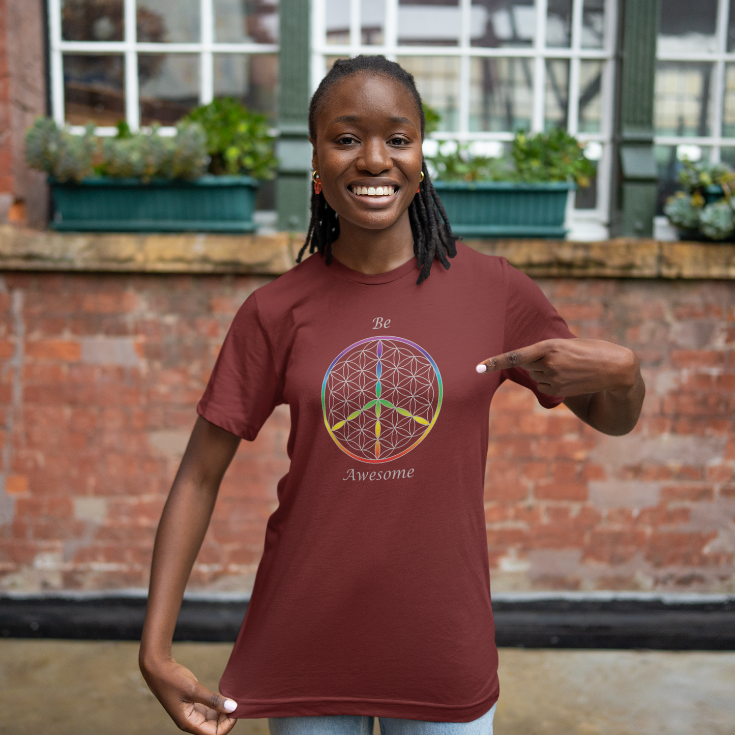 Be Awesome Tee (front, silver text)