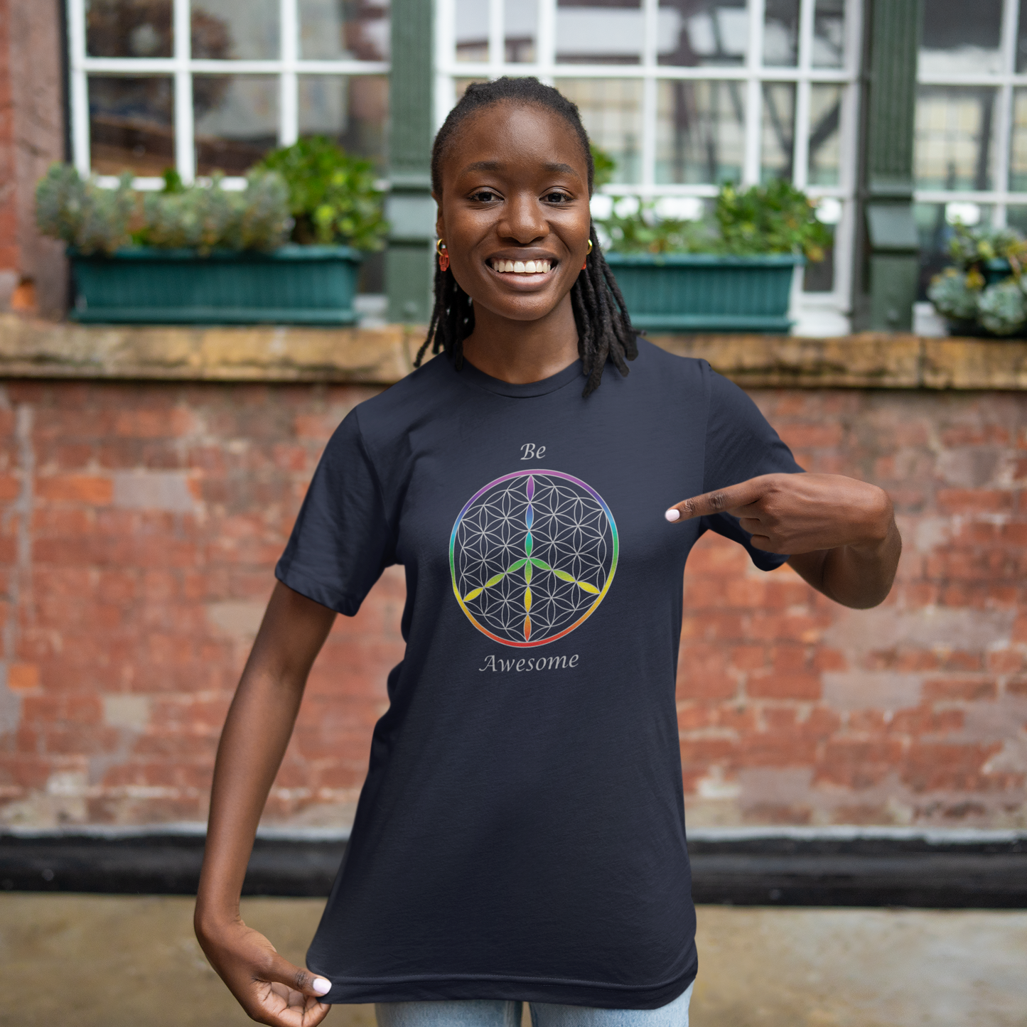 Be Awesome Tee (front, silver text)