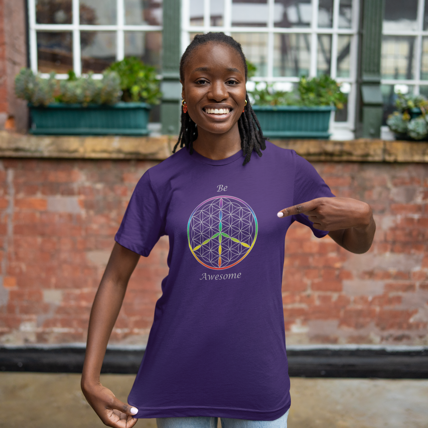 Be Awesome Tee (front, silver text)