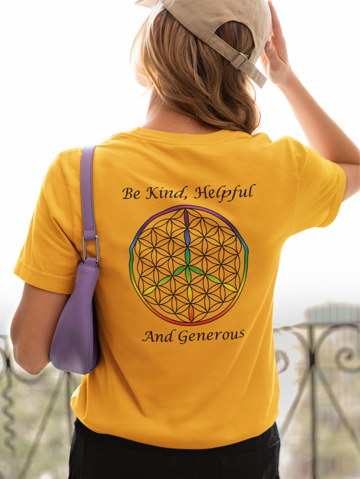 Be Kind, Helpful And Generous Tee (back, black text)