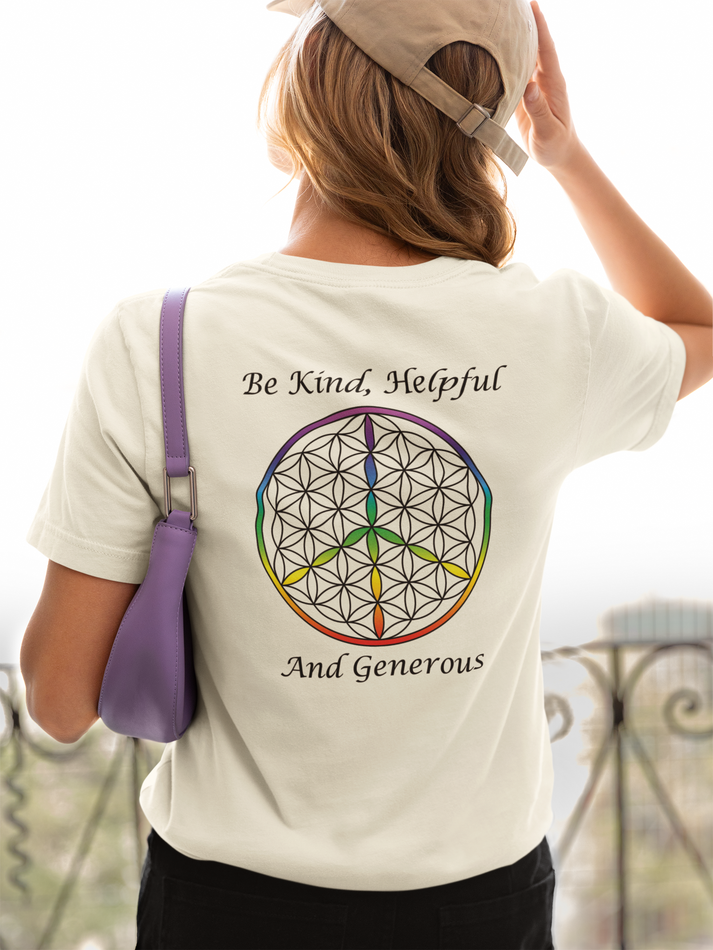 Be Kind, Helpful And Generous Tee (back, black text)