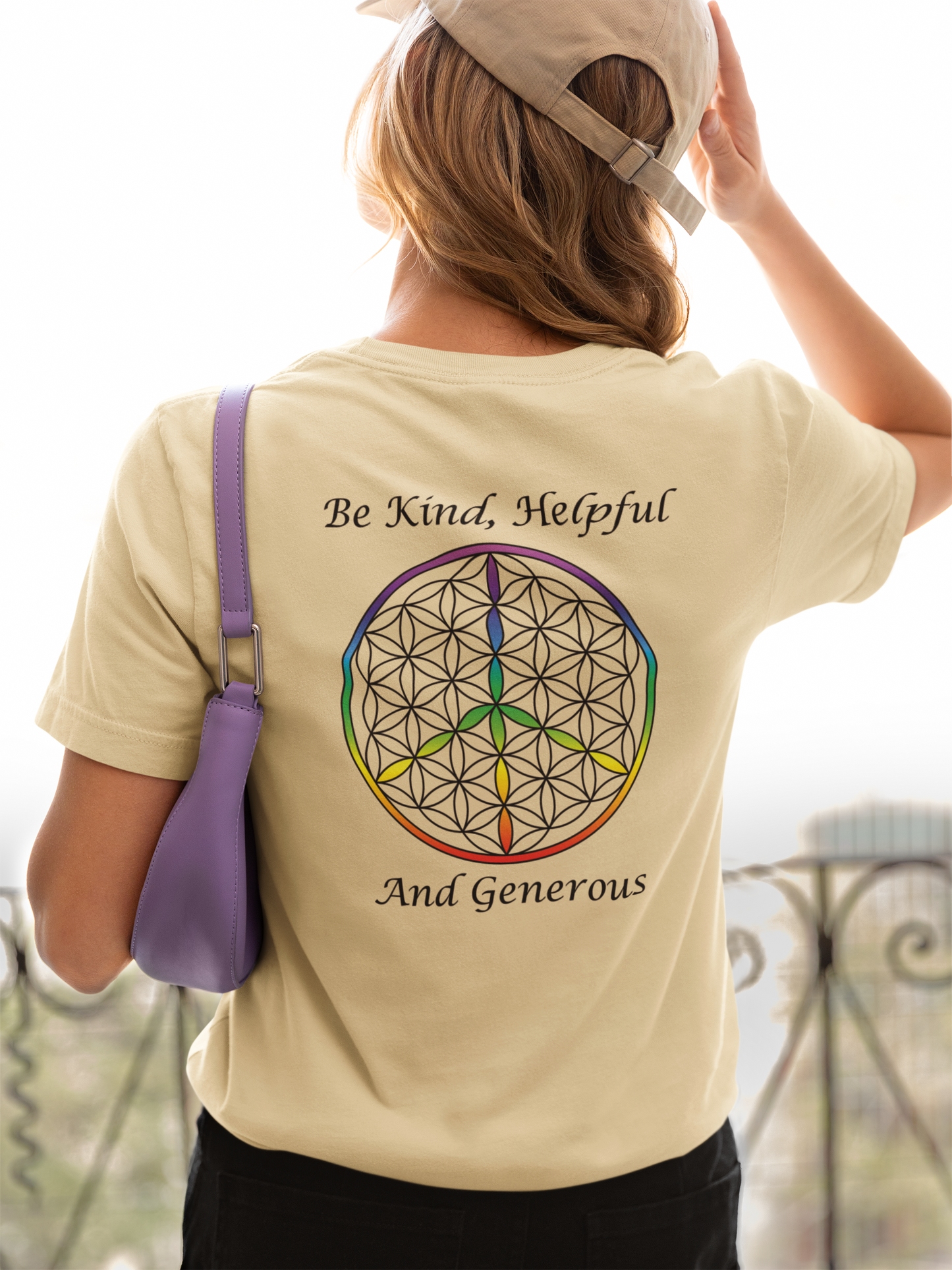 Be Kind, Helpful And Generous Tee (back, black text)