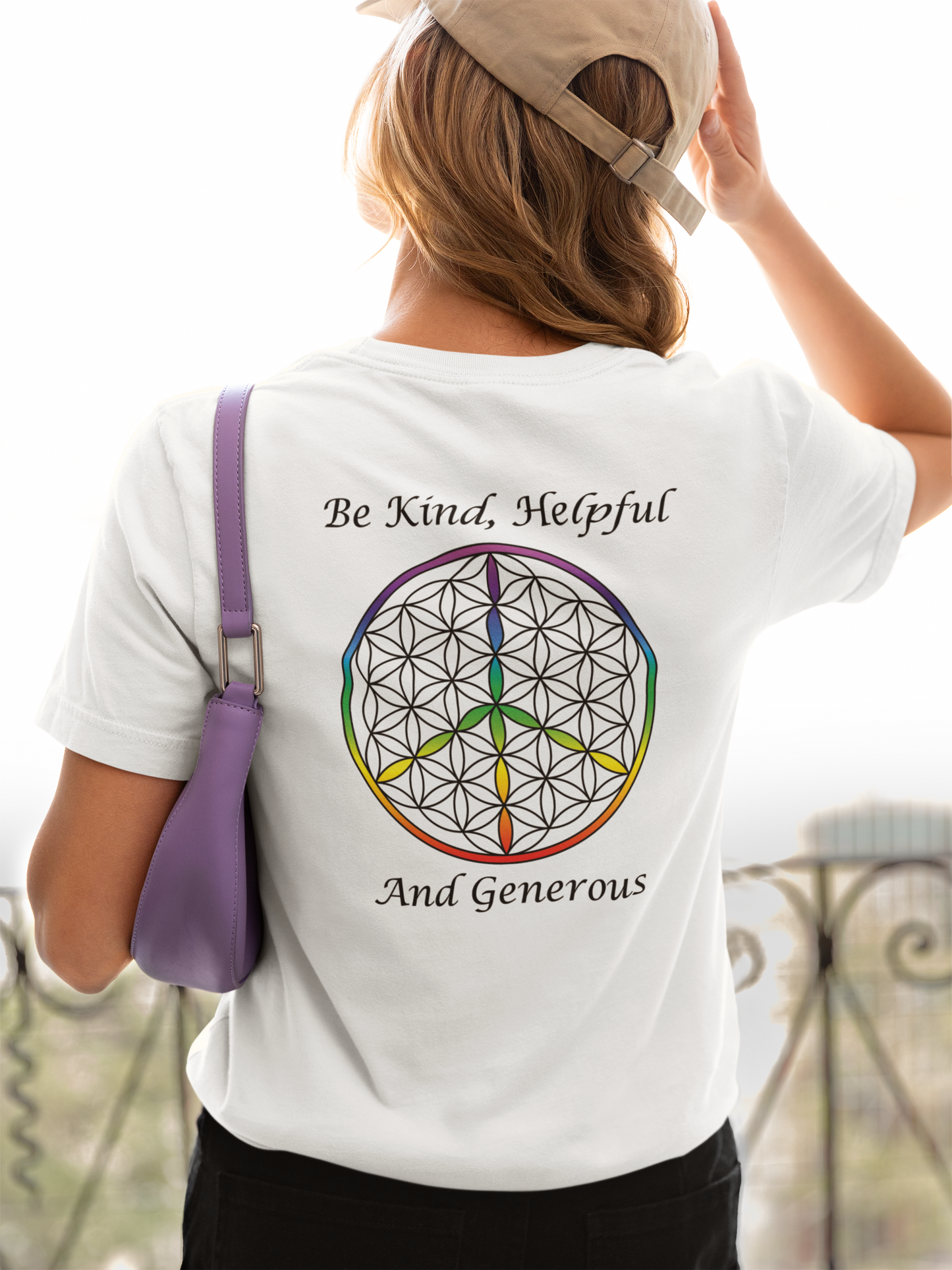 Be Kind, Helpful And Generous Tee (back, black text)
