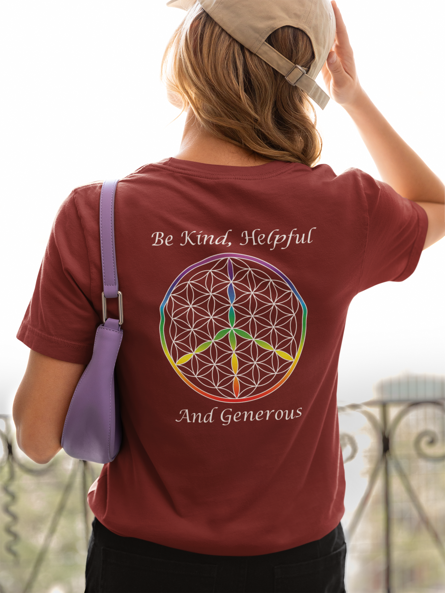 Be Kind, Helpful And Generous Tee (back, white text)