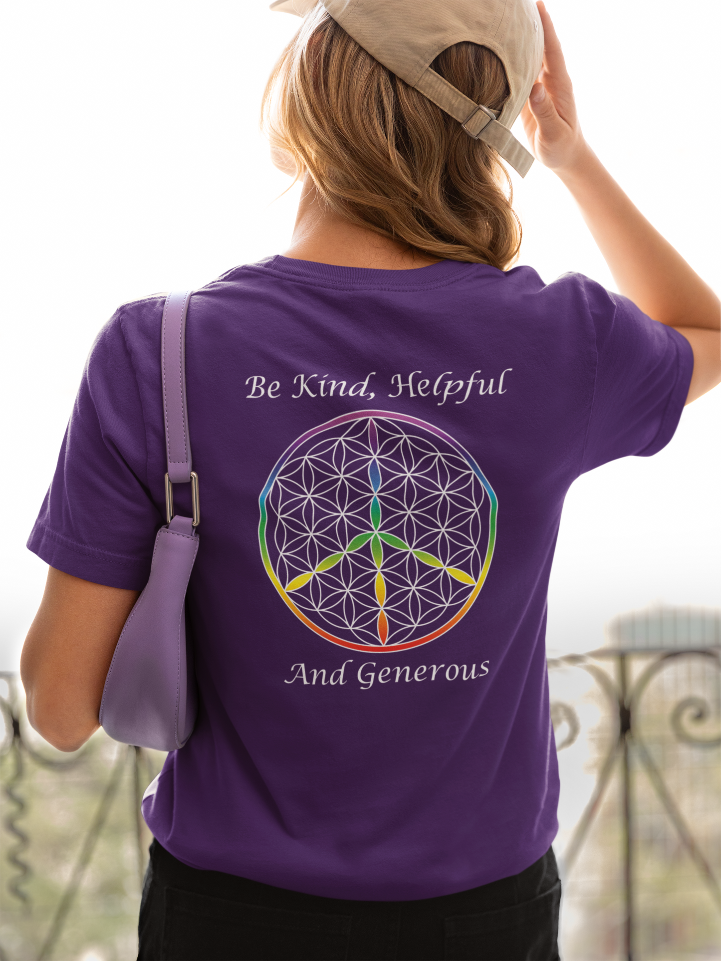 Be Kind, Helpful And Generous Tee (back, white text)