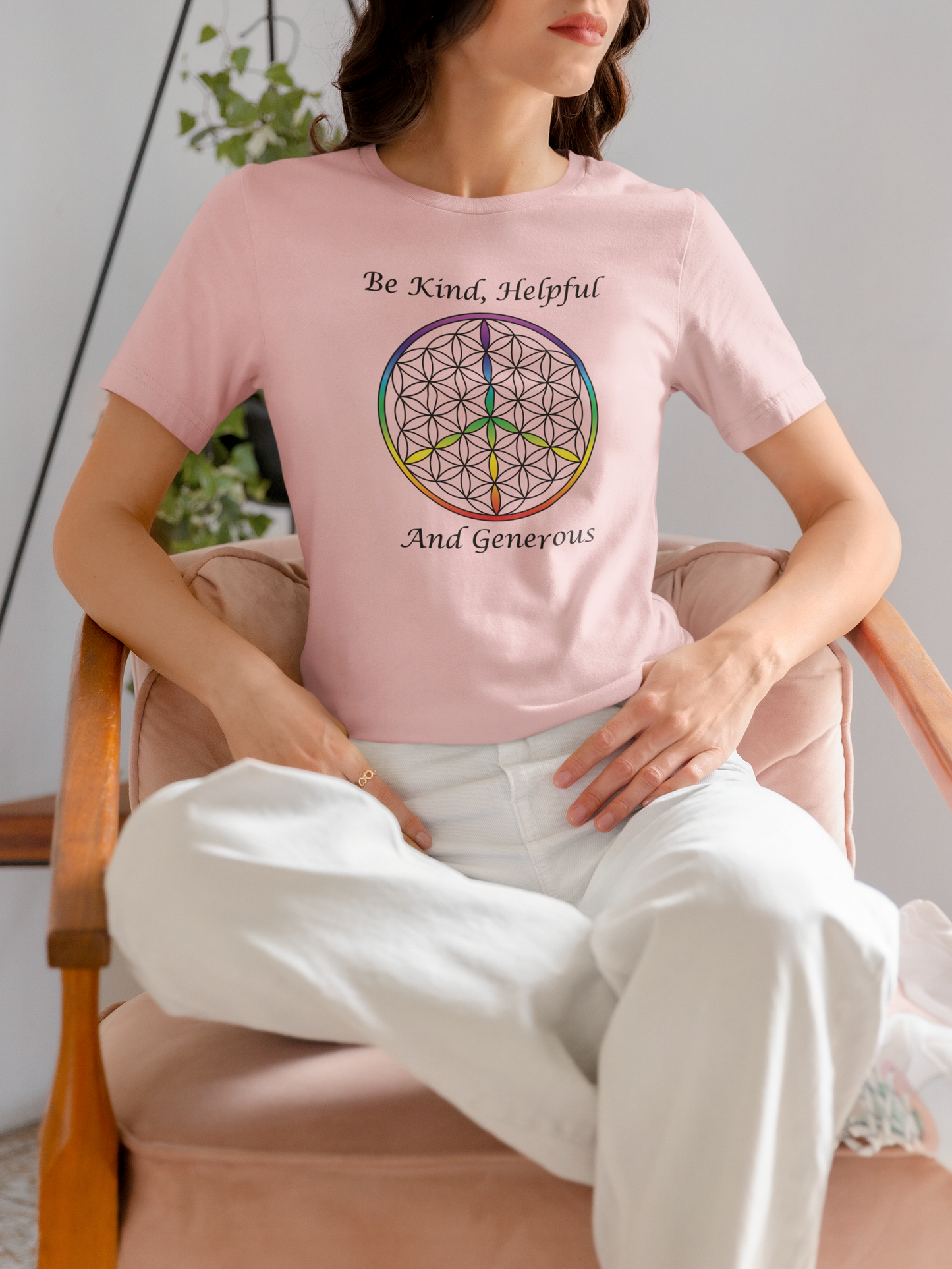 Be Kind, Helpful And Generous Tee (front, black text)