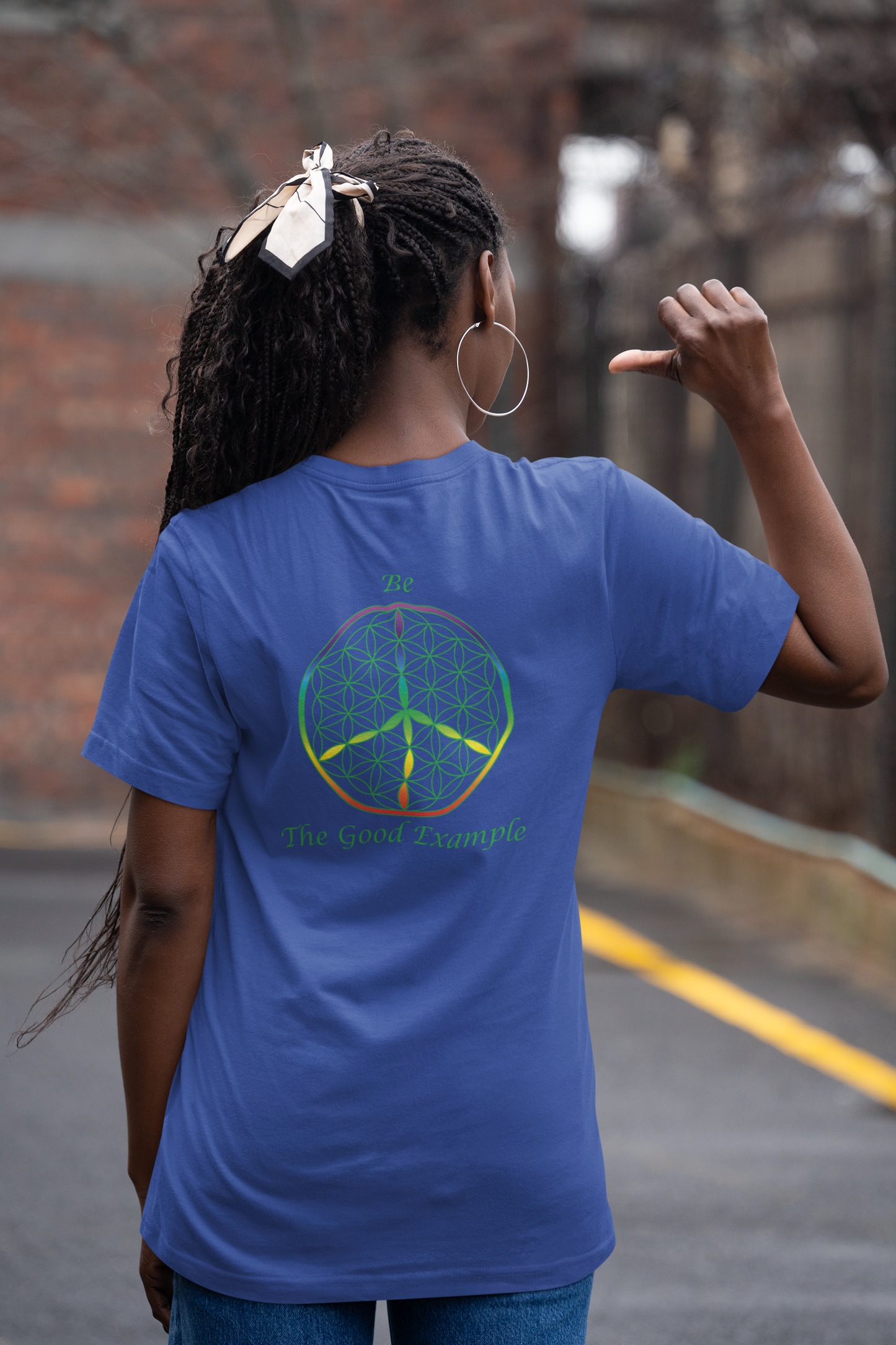 Be The Good Example Tee (back, green text)