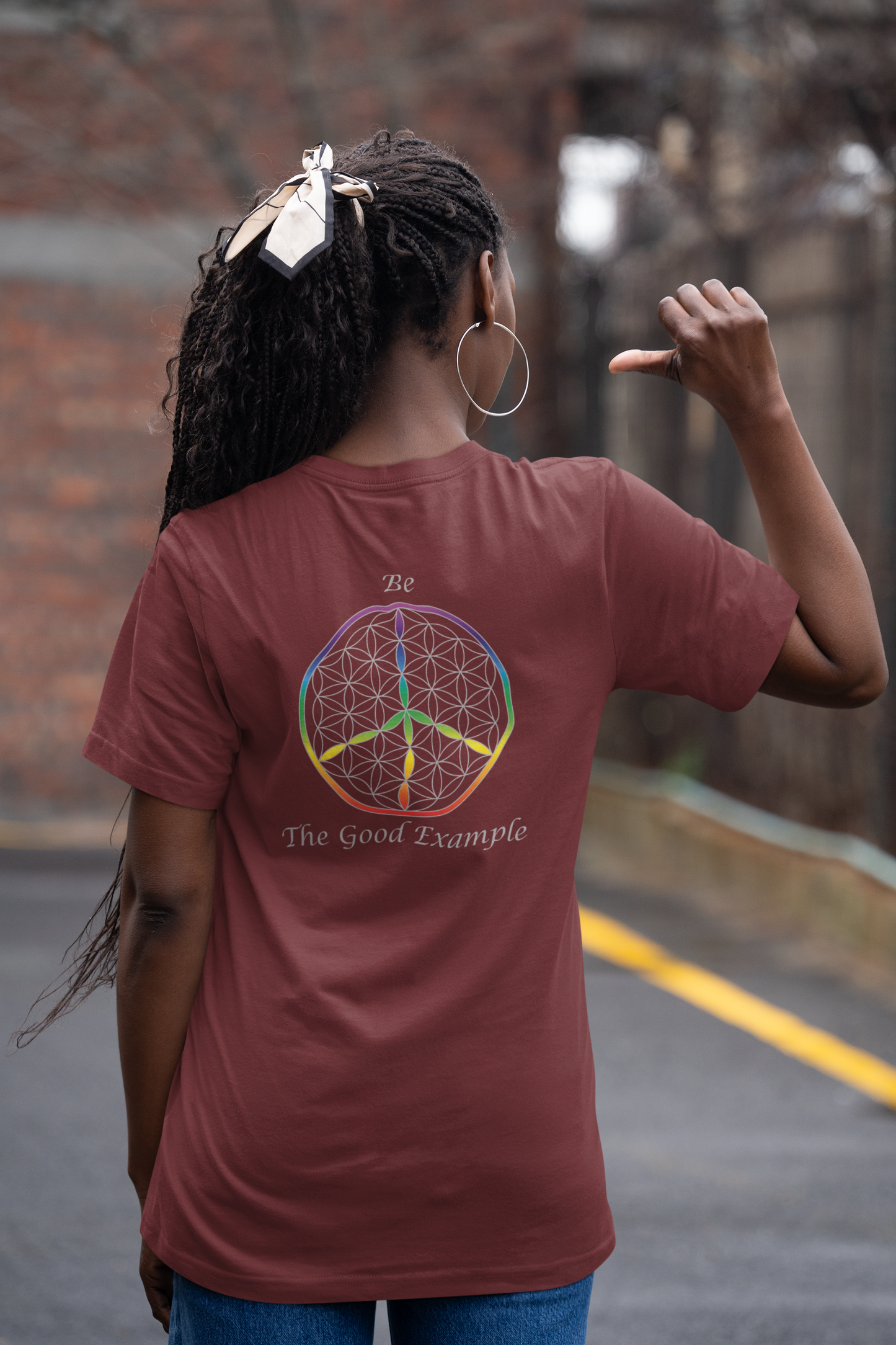 Be The Good Example Tee (back, silver text)