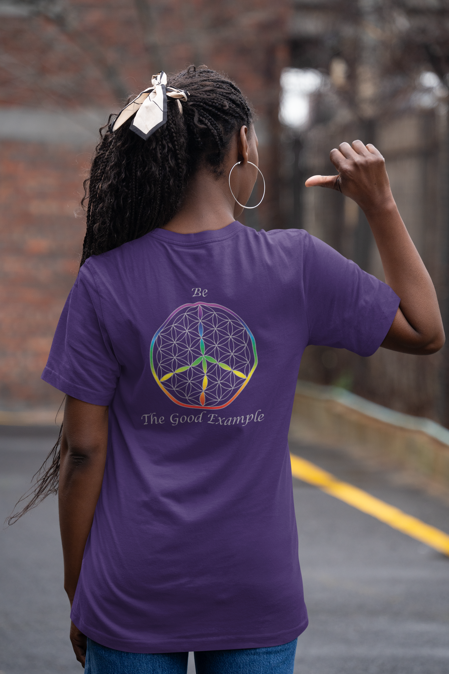Be The Good Example Tee (back, silver text)