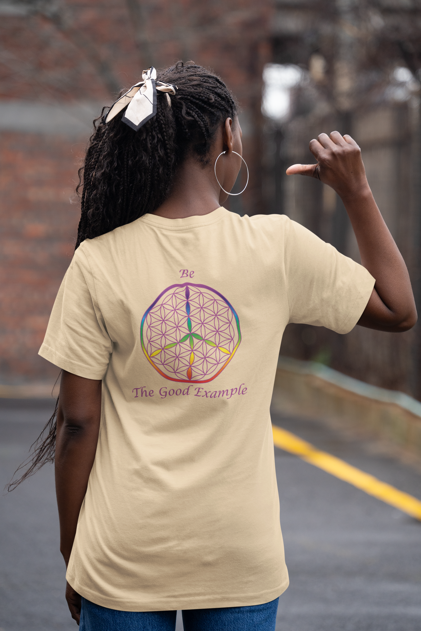 Be The Good Example Tee (back, violet text)