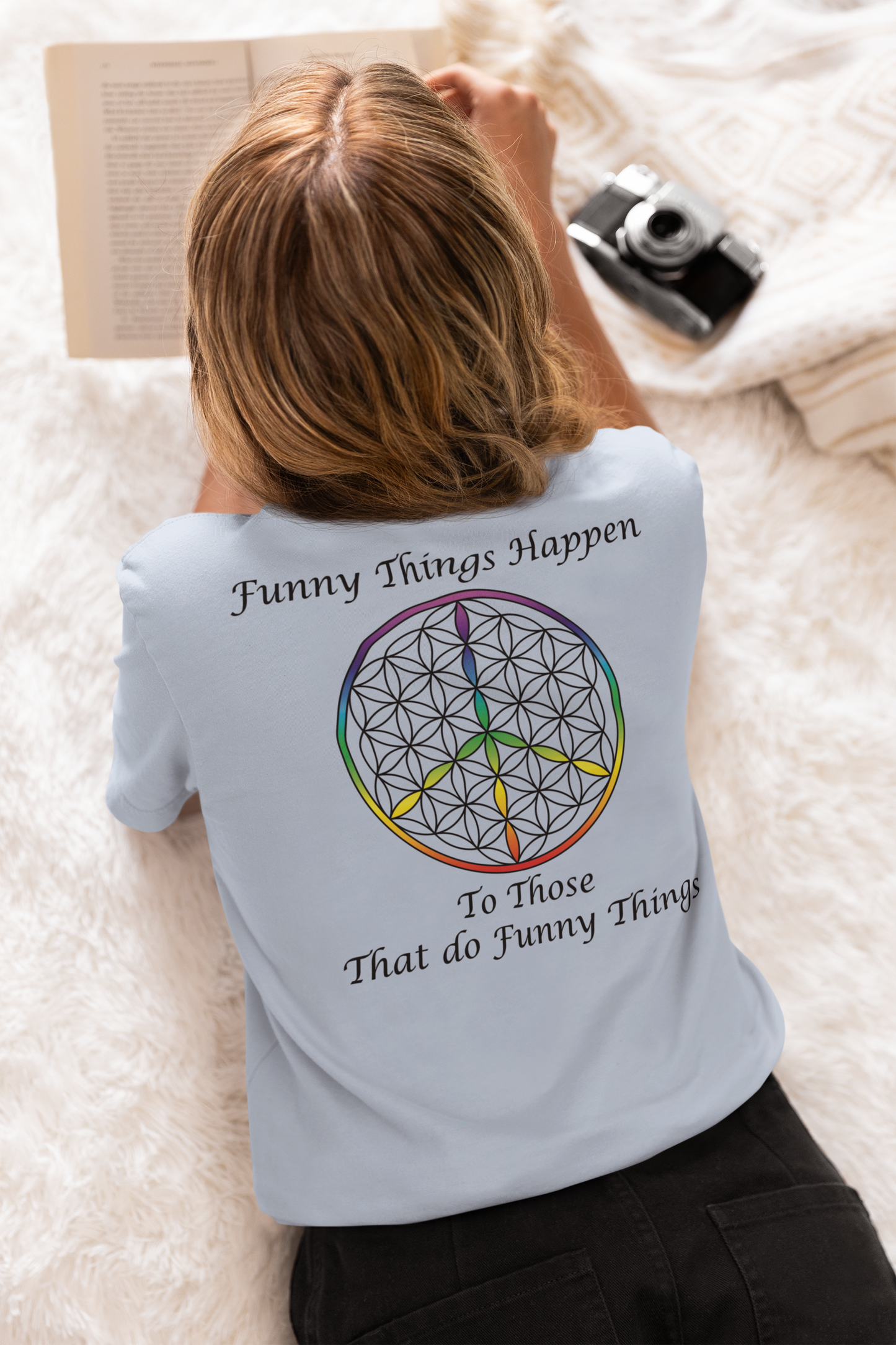Funny Things Happen Tee (back, black text)
