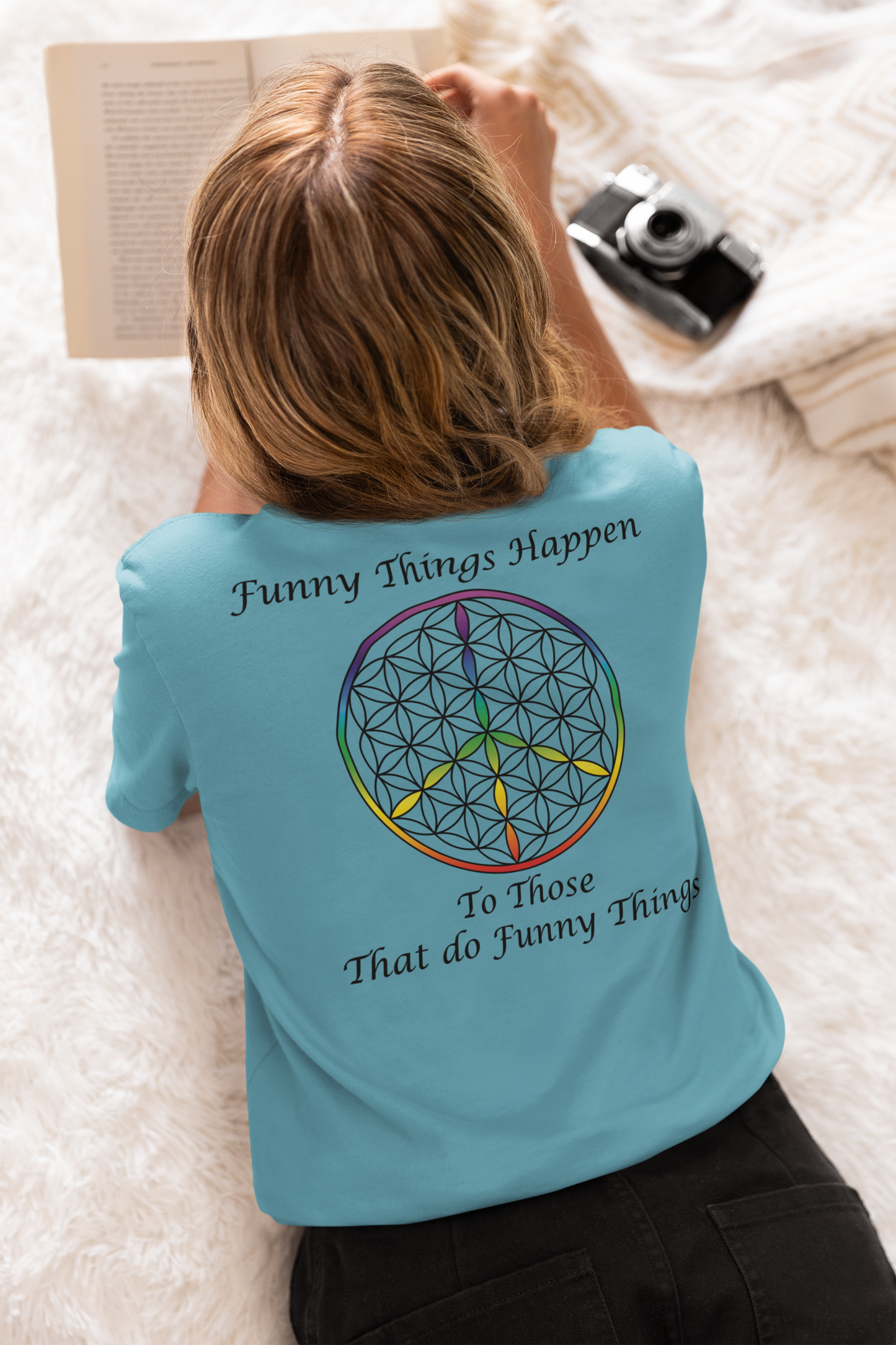 Funny Things Happen Tee (back, black text)