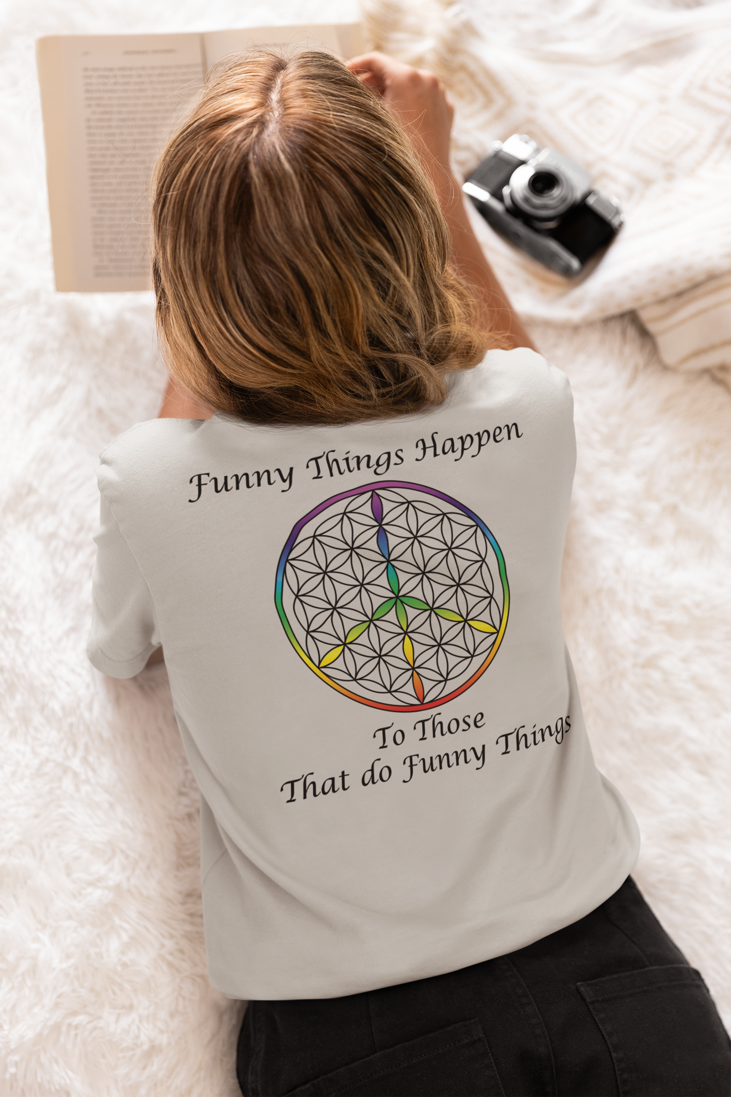 Funny Things Happen Tee (back, black text)