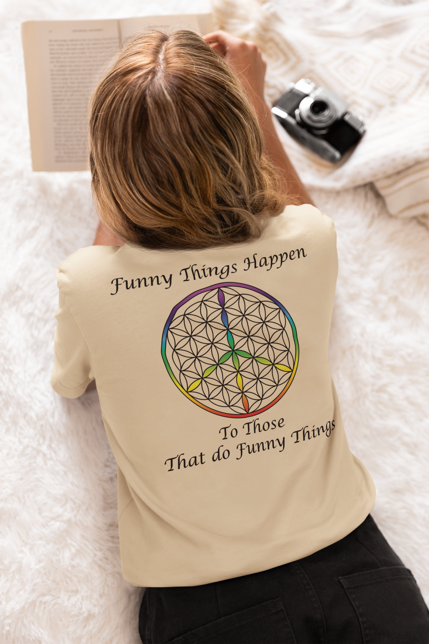 Funny Things Happen Tee (back, black text)