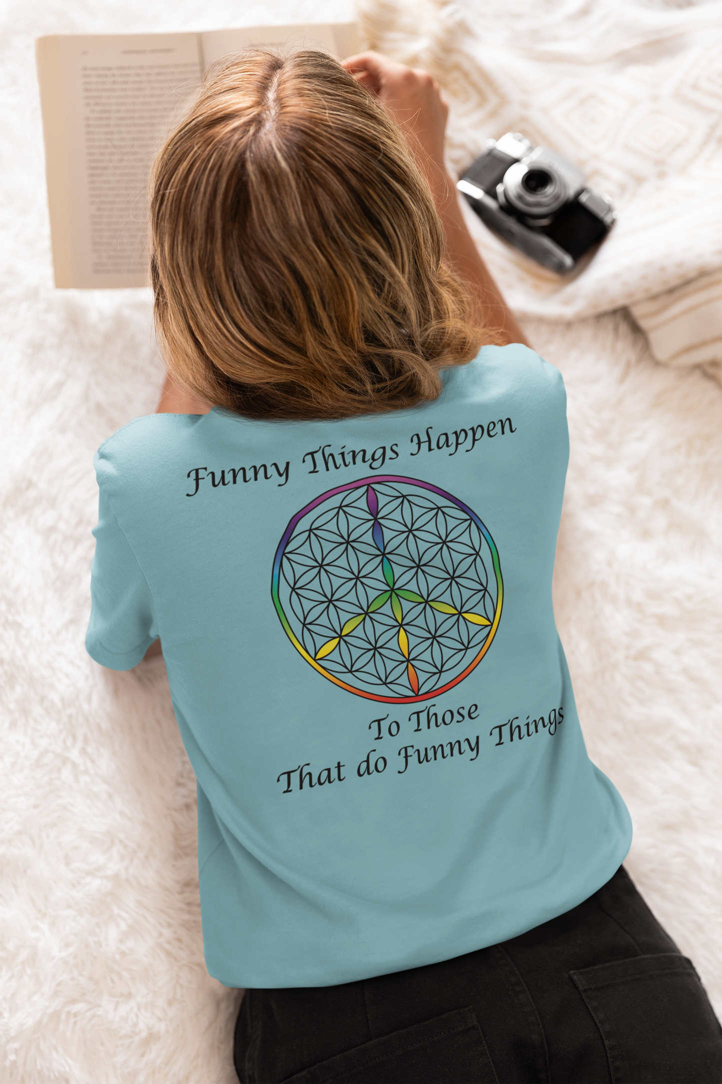 Funny Things Happen Tee (back, black text)