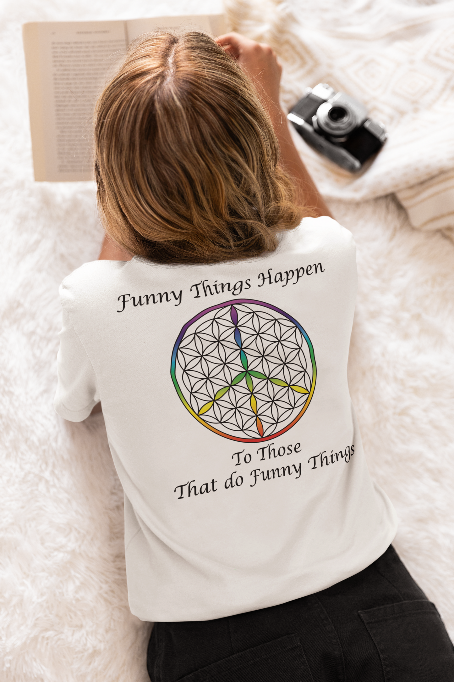 Funny Things Happen Tee (back, black text)