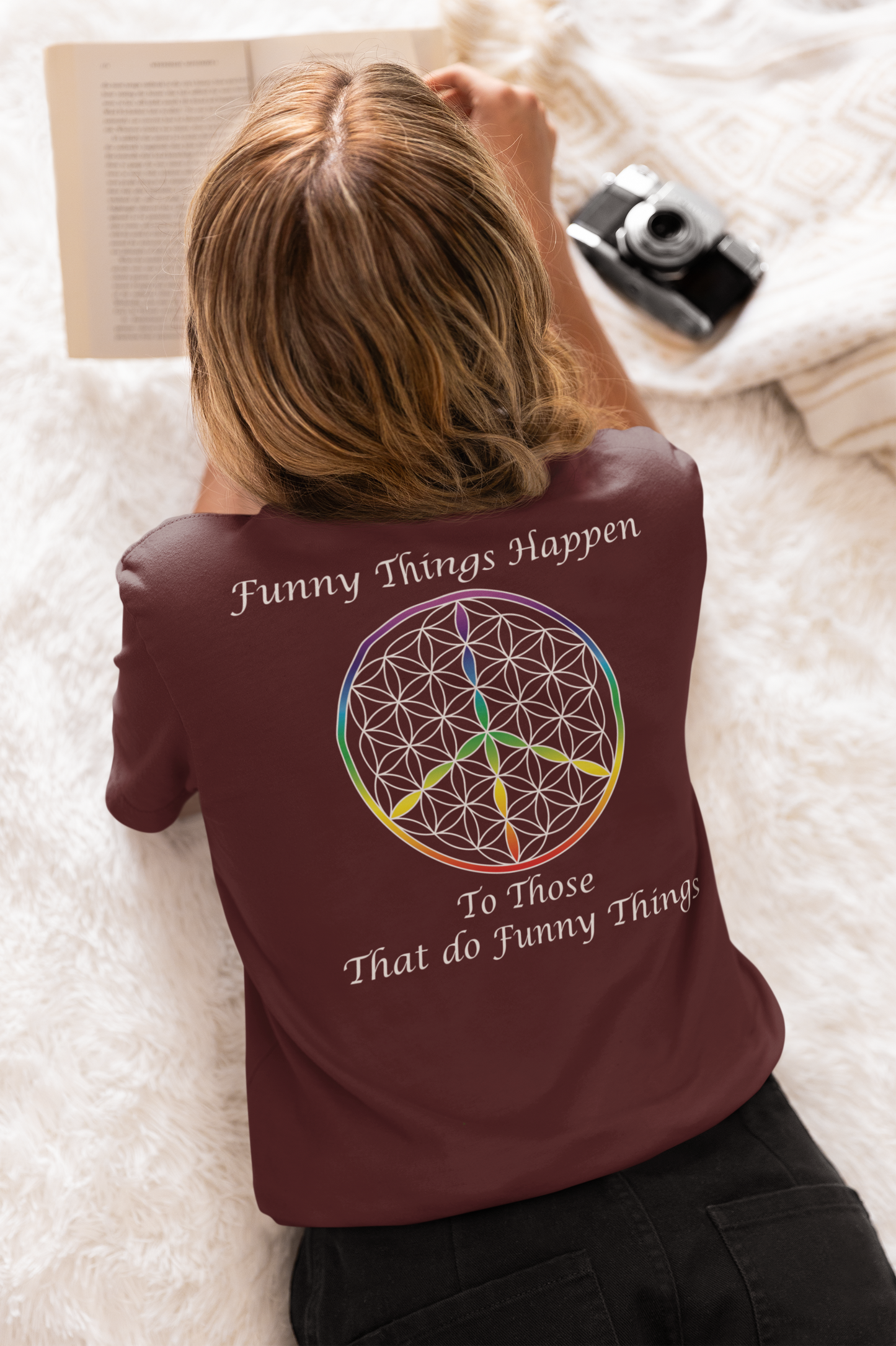 Funny Things Happen Tee (back, white text)