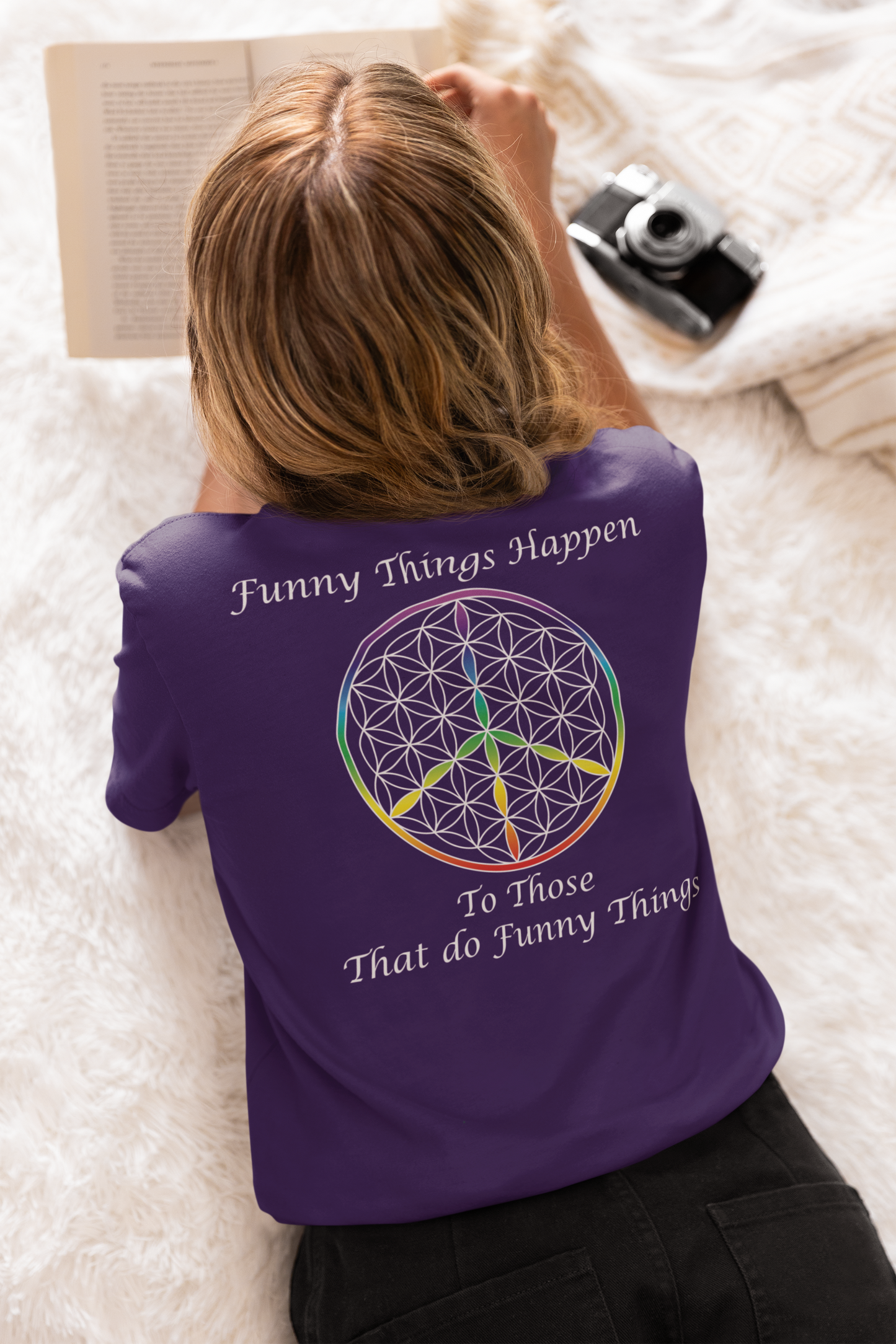 Funny Things Happen Tee (back, white text)